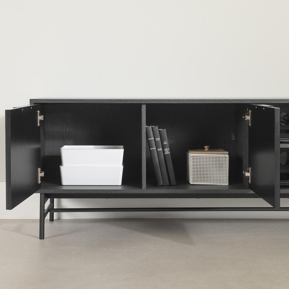 Arlo TV Stand, Ash Oak and Matte Black