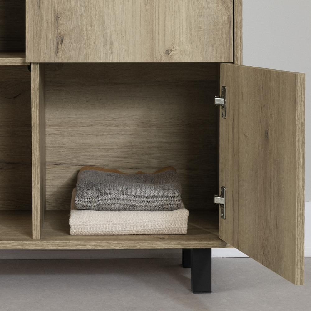 Octave Cabinet, Medium Oak and Faux Black Stone