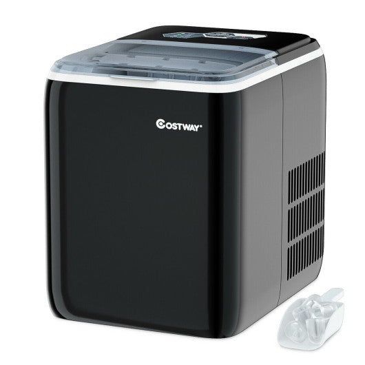 44 lbs Portable Countertop Ice Maker Machine with Scoop-Black