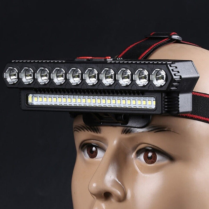 10LED COB Camping and Outdoor Powerful Headlamp - USB Rechargeable