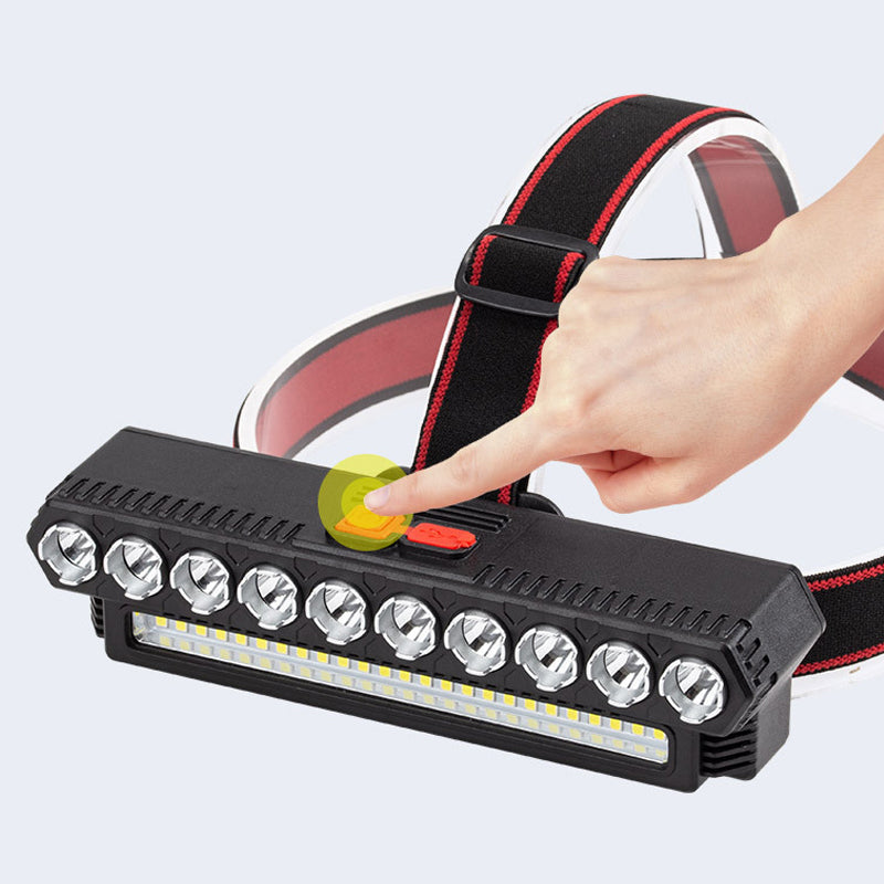 10LED COB Camping and Outdoor Powerful Headlamp - USB Rechargeable