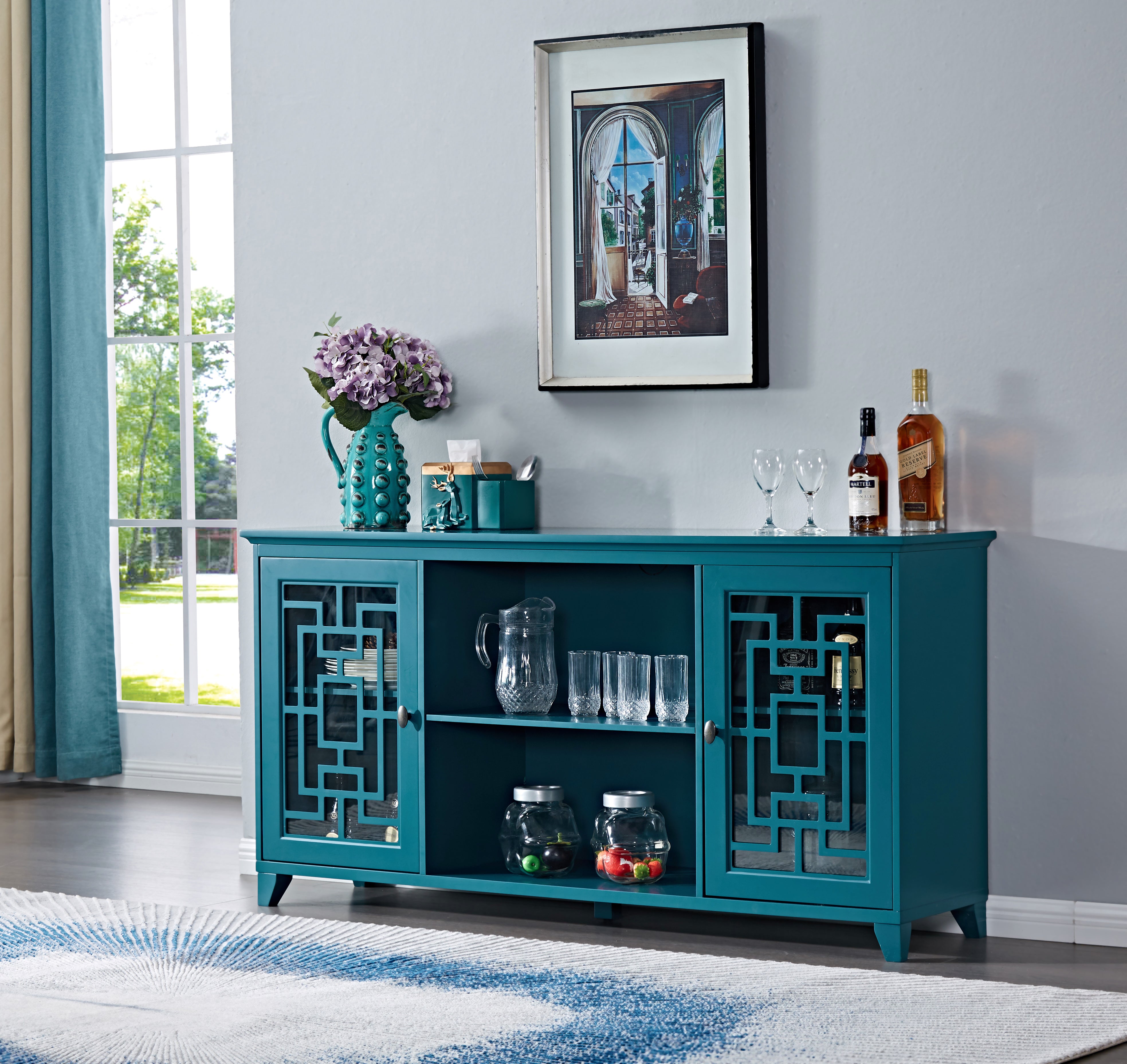 60" Sideboard Buffet Table Storage Cabinet