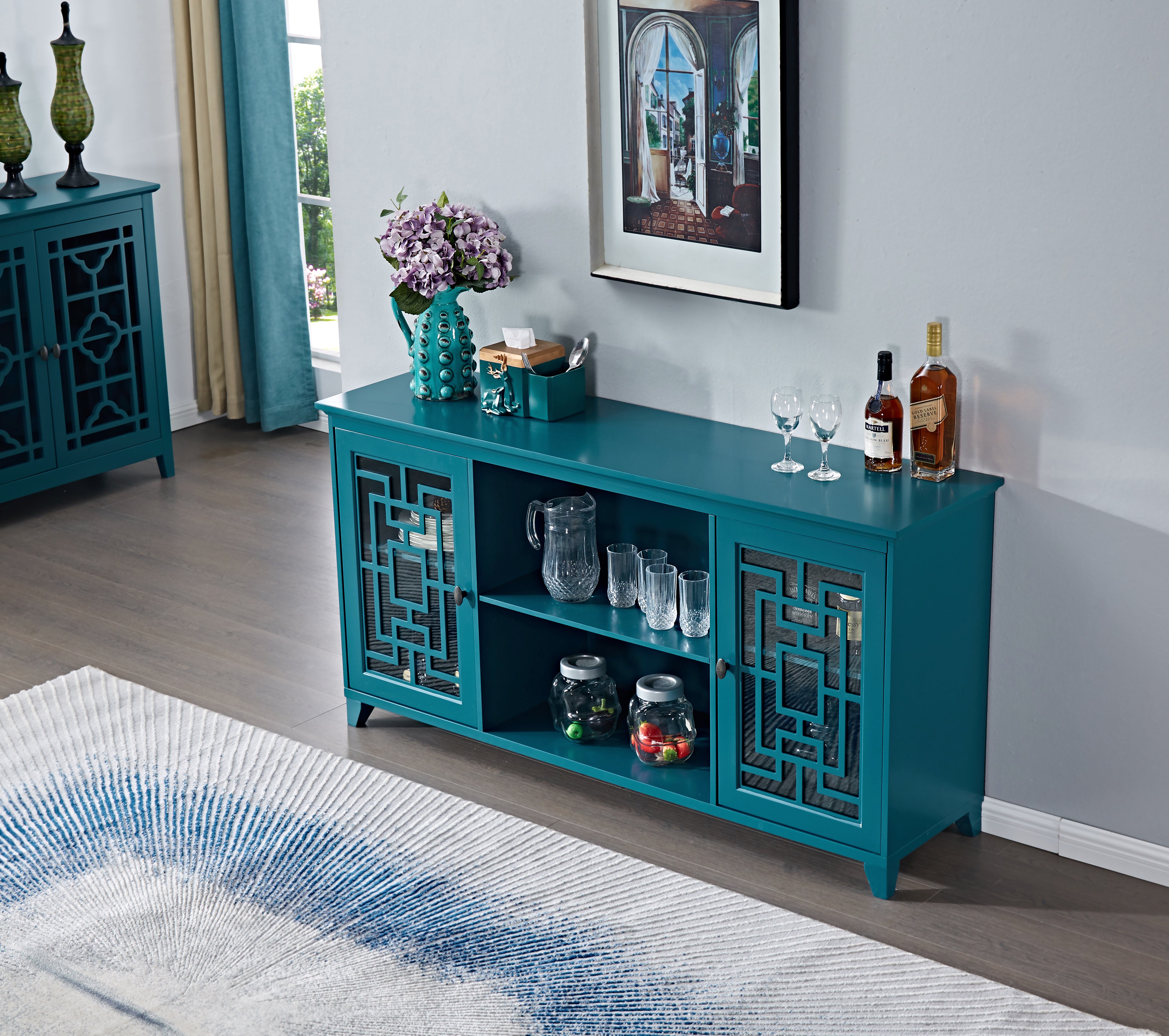 60" Sideboard Buffet Table Storage Cabinet