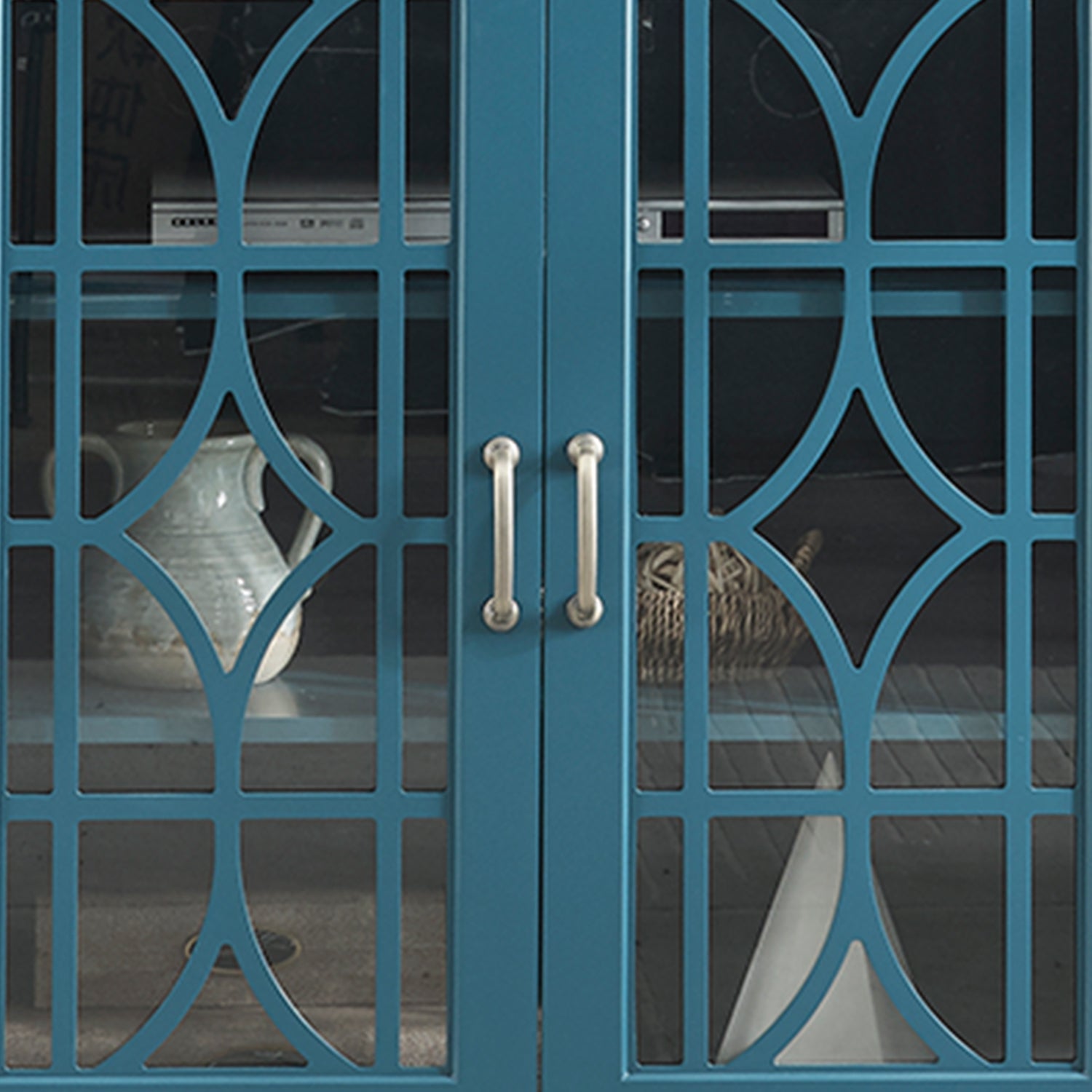 63" TV Stand Storage Buffet Cabinet Sideboard in Teal Blue