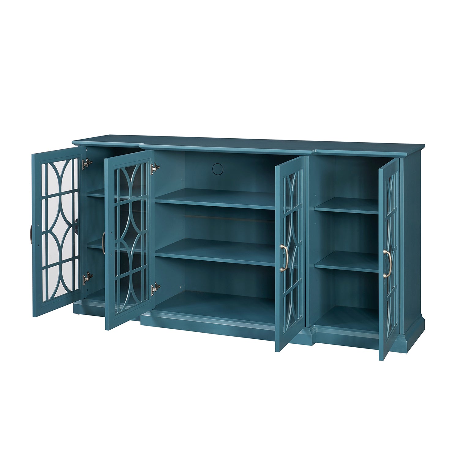 63" TV Stand Storage Buffet Cabinet Sideboard in Teal Blue