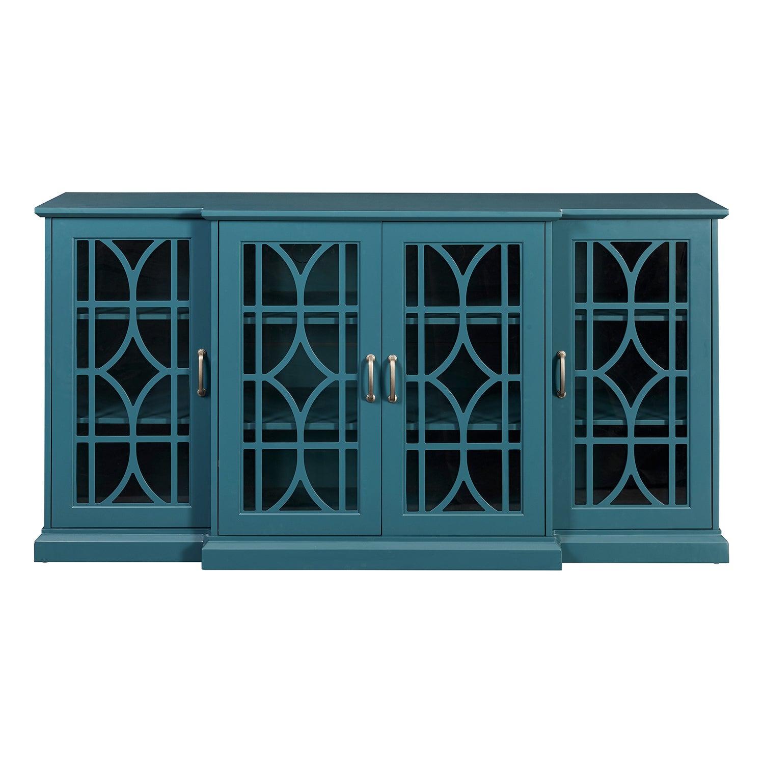 63" TV Stand Storage Buffet Cabinet Sideboard in Teal Blue