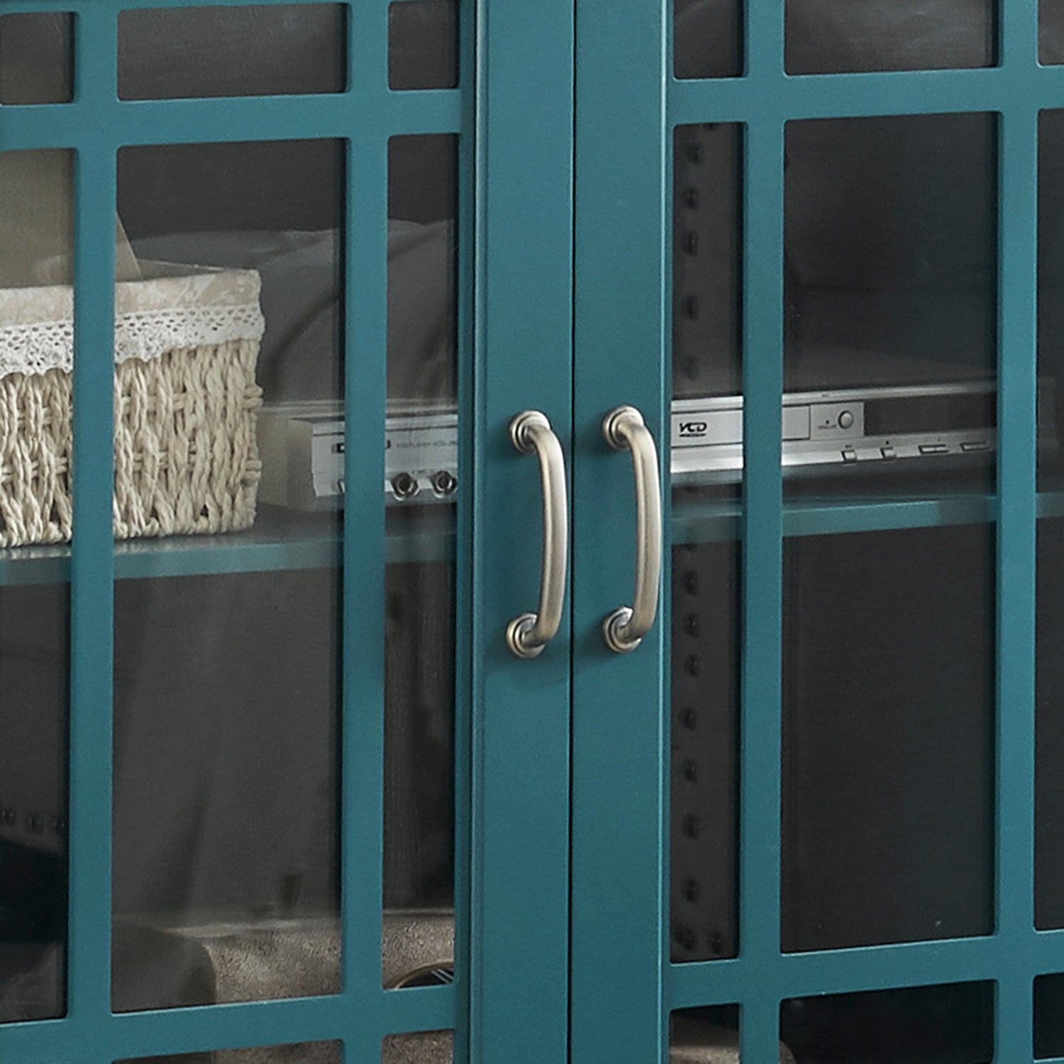 62" TV Stand Buffet Sideboard Cabinet - Teal Blue