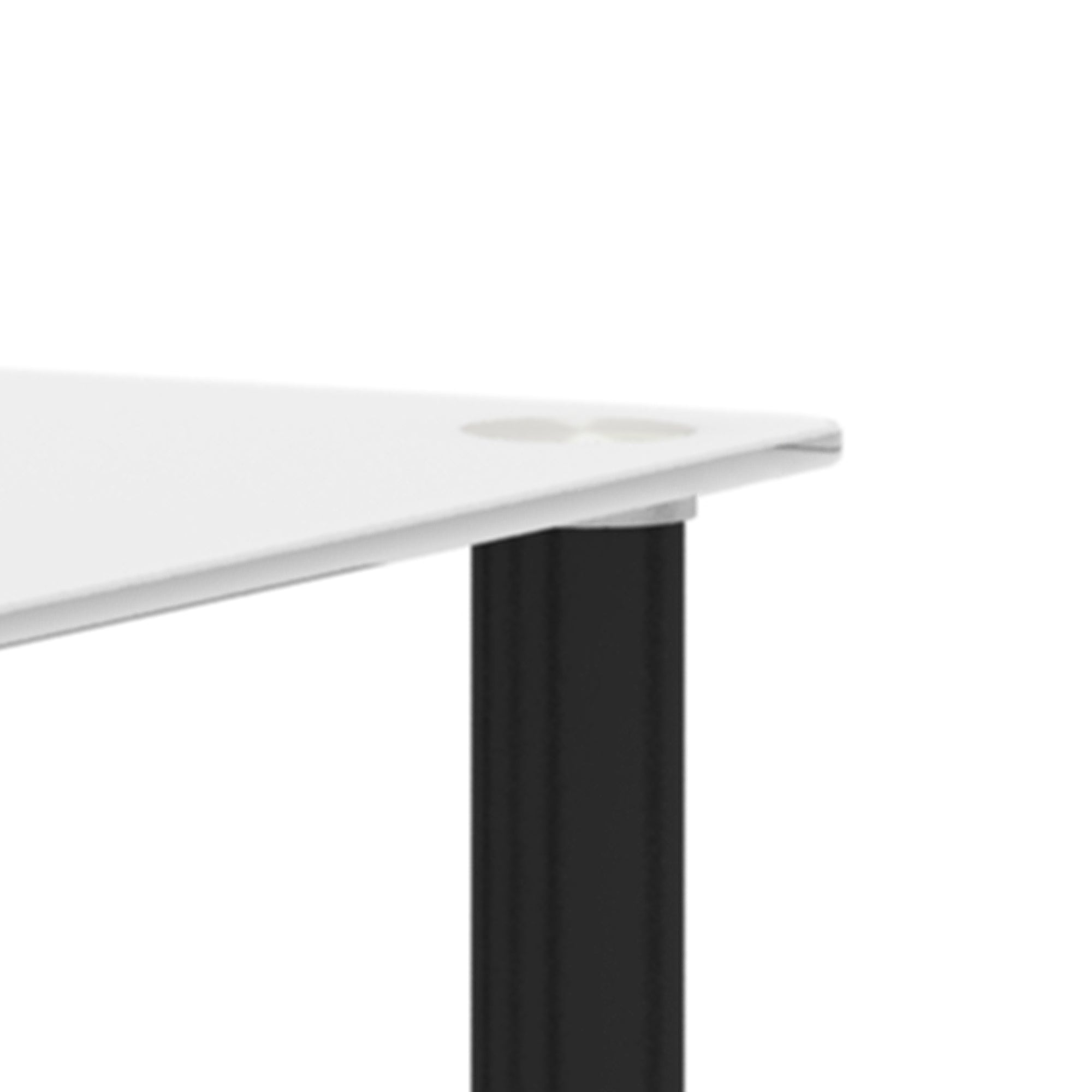2 Tiers Space Saving End Table Modern Design Night Stand with Storage Shelve- White+Black