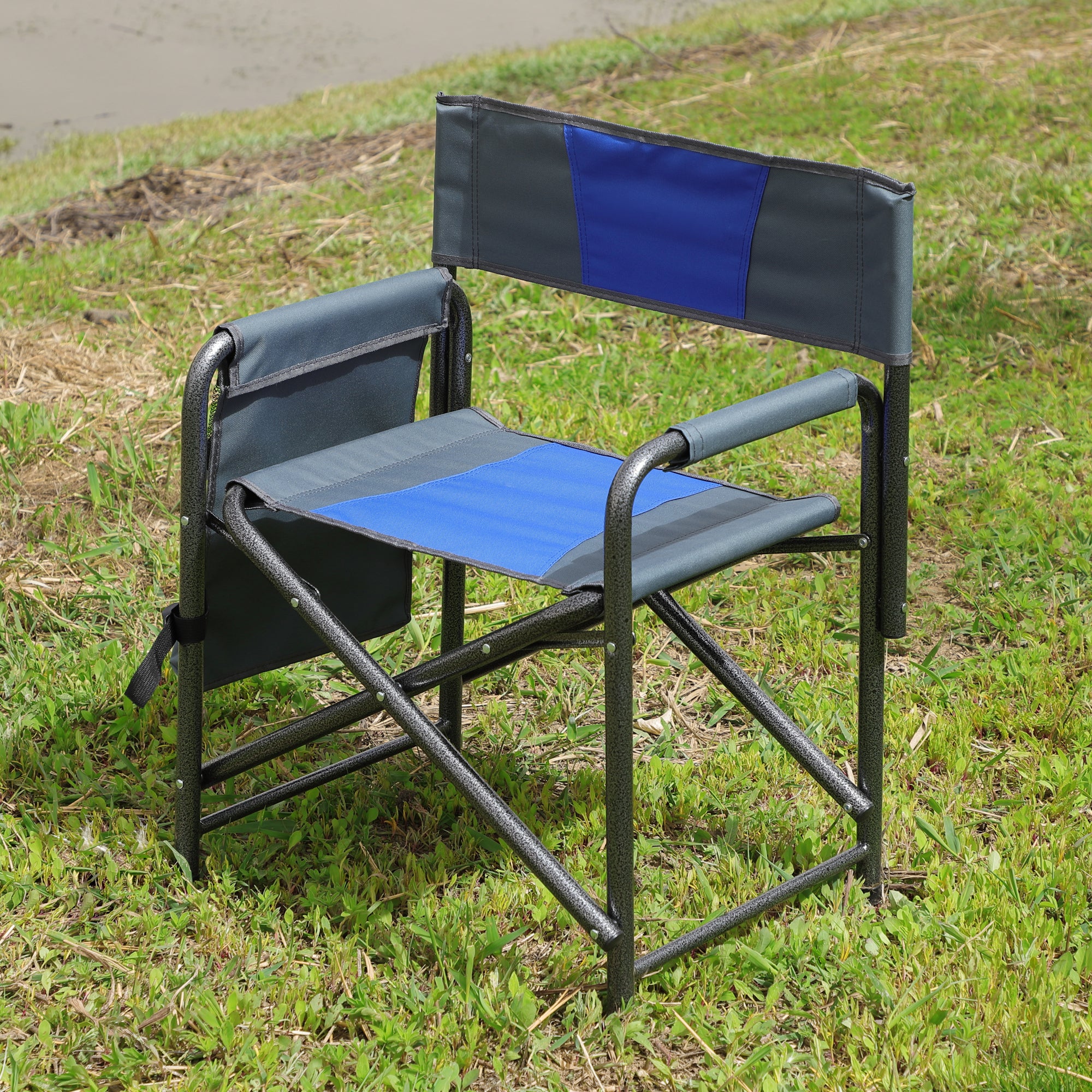 Aluminum Folding Outdoor Camping Director’s Chair with Storage Pockets