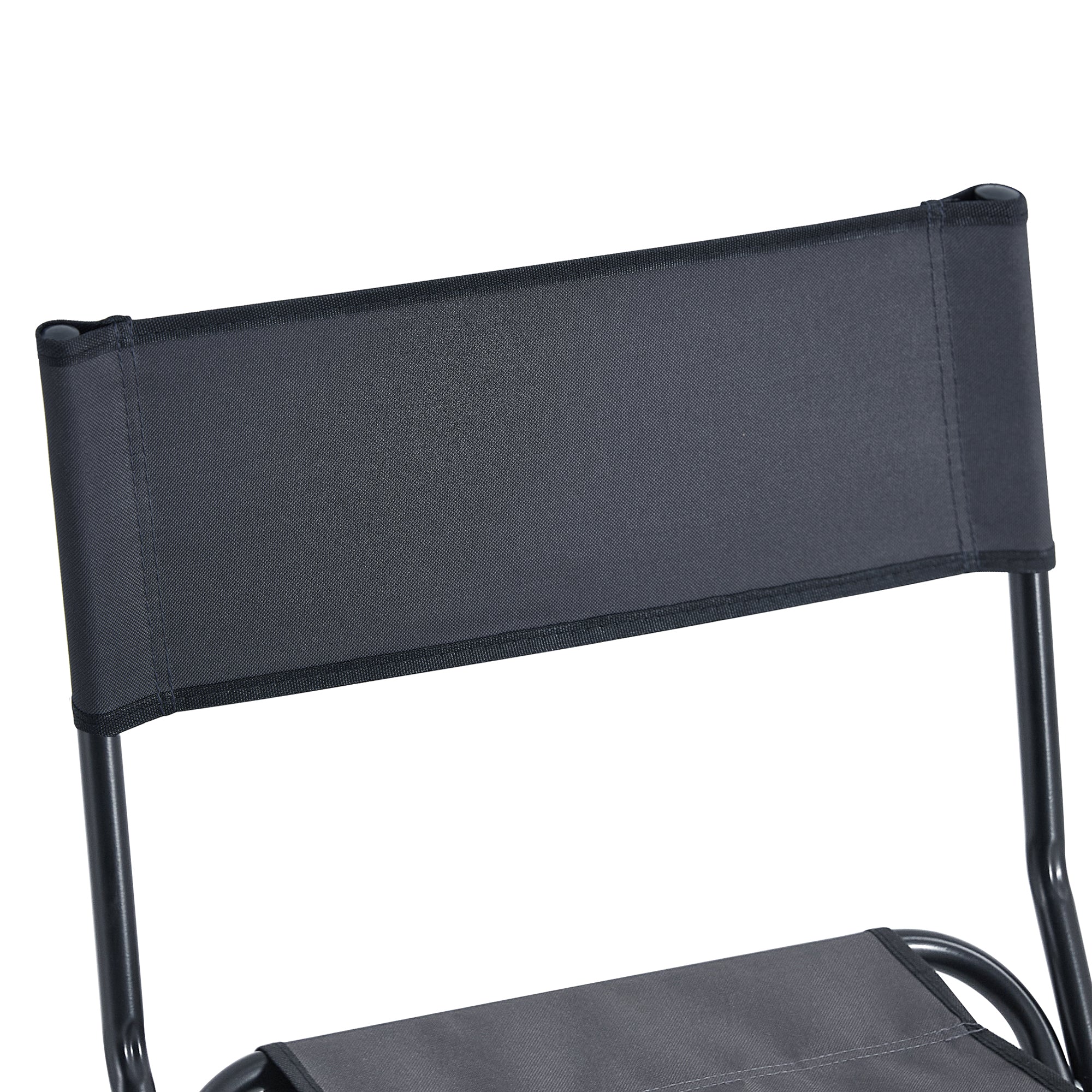 2 Pcs/Set Portable Folding Outdoor Camping Chair with Storage Bag- Grey