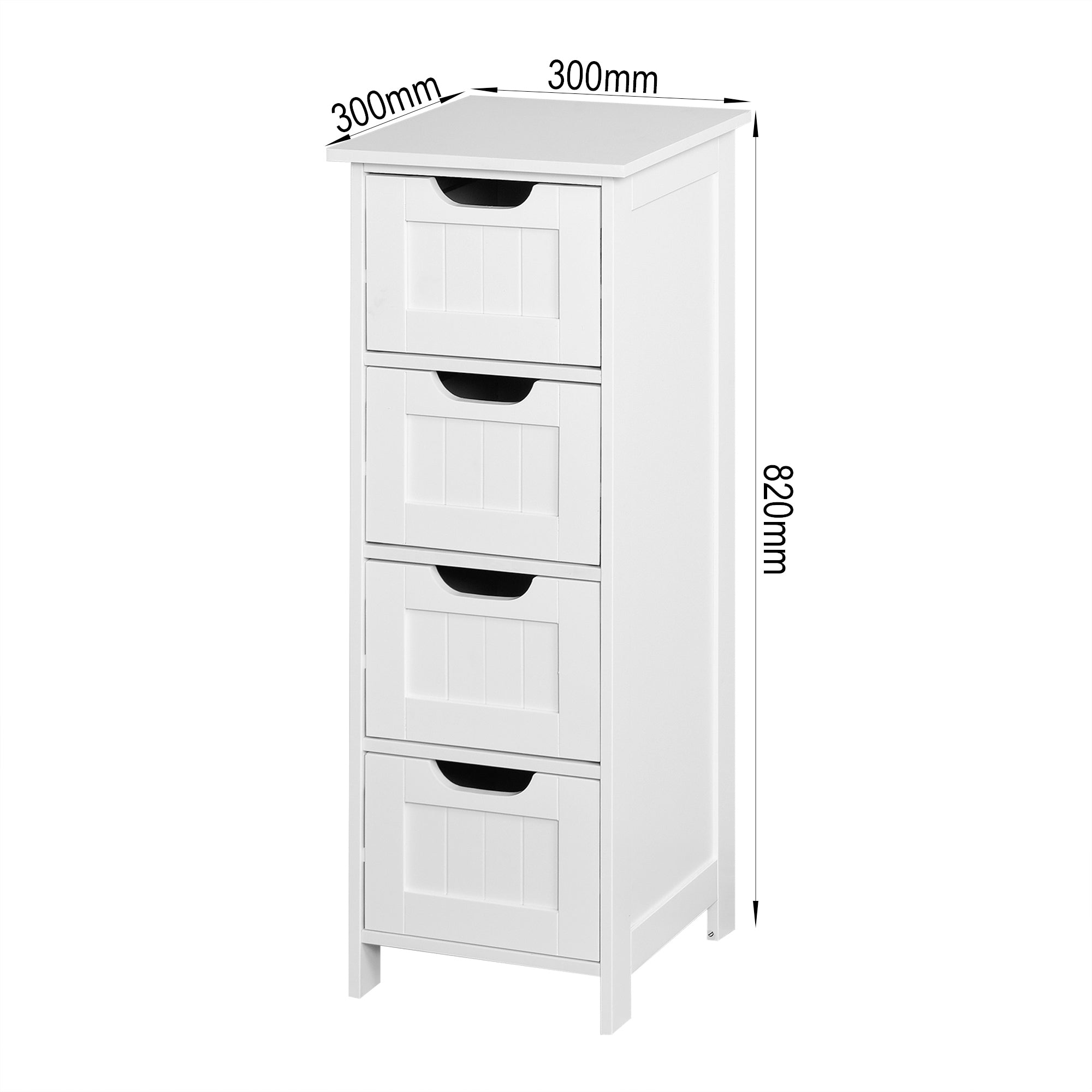 4 Drawers Free Standing Storage Cabinet for Bedroom and Bathroom- White