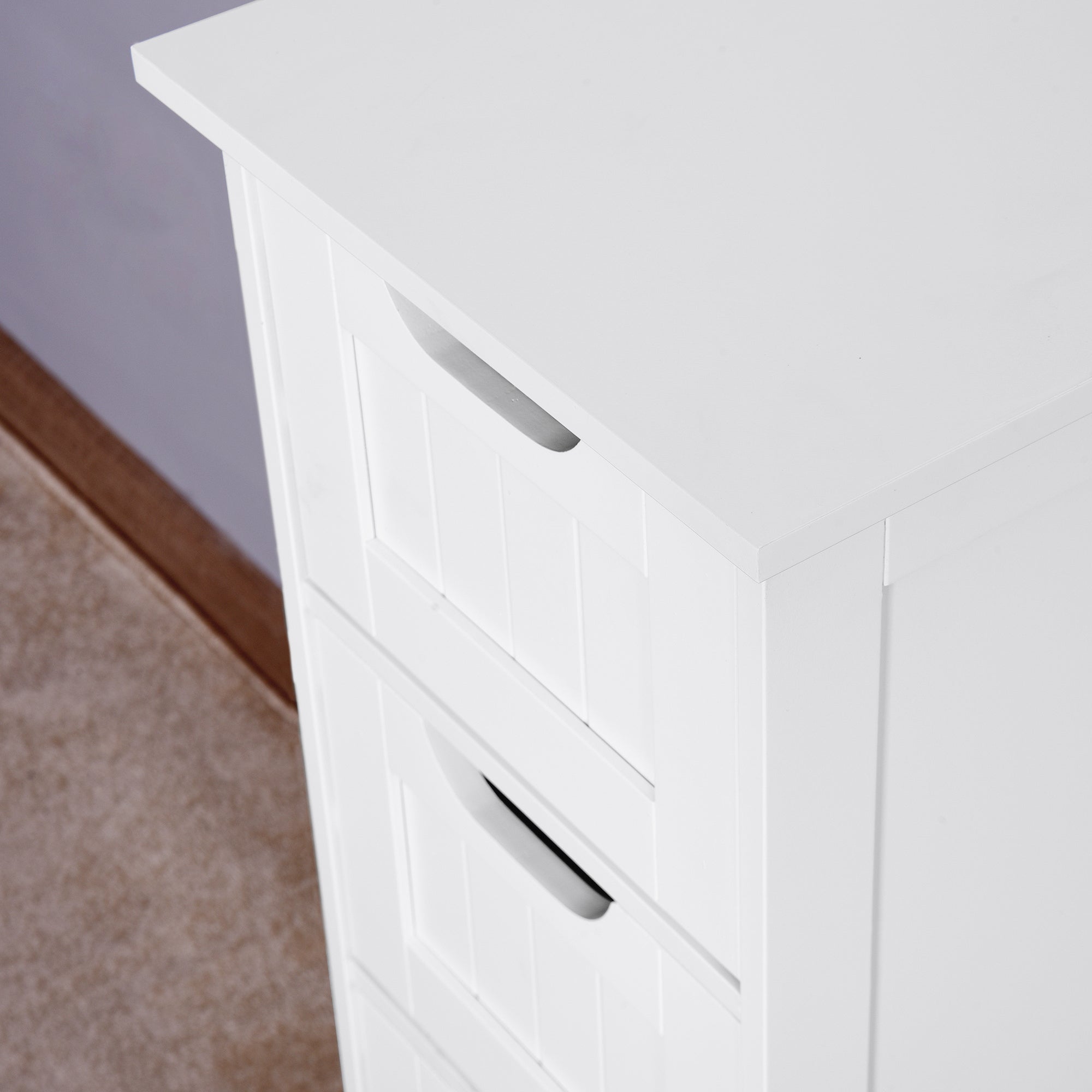 4 Drawers Free Standing Storage Cabinet for Bedroom and Bathroom- White