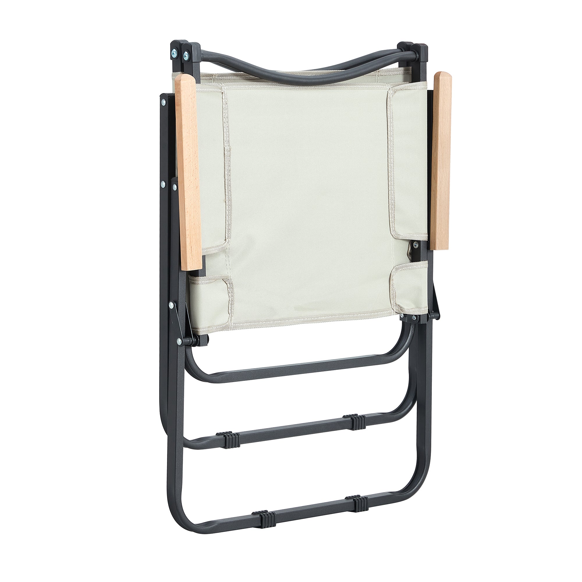 2 Pcs Foldable Oxford Cloth Outdoor Camping and Fishing Chair- Beige