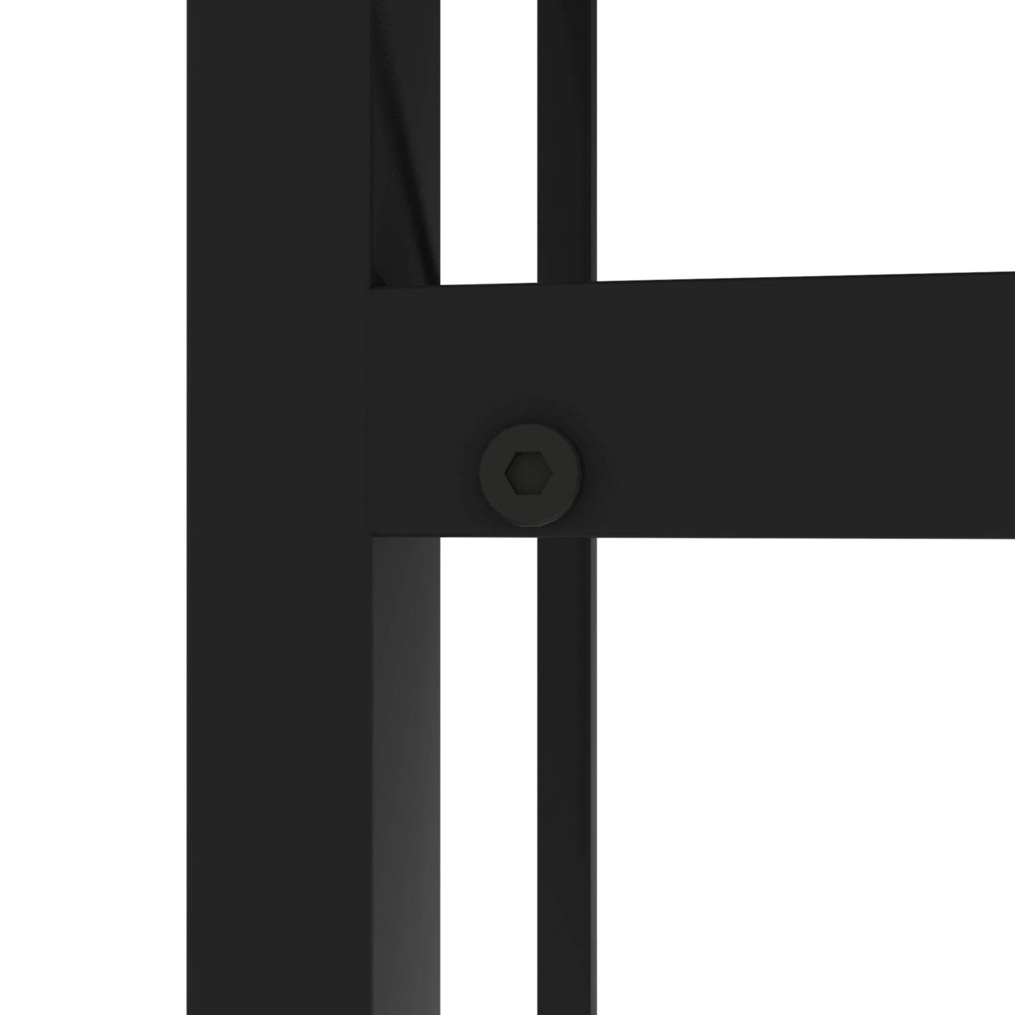 2pcs Two Layered Tempered Glass Small Bedroom Corner Home Tea Table- Black+Black