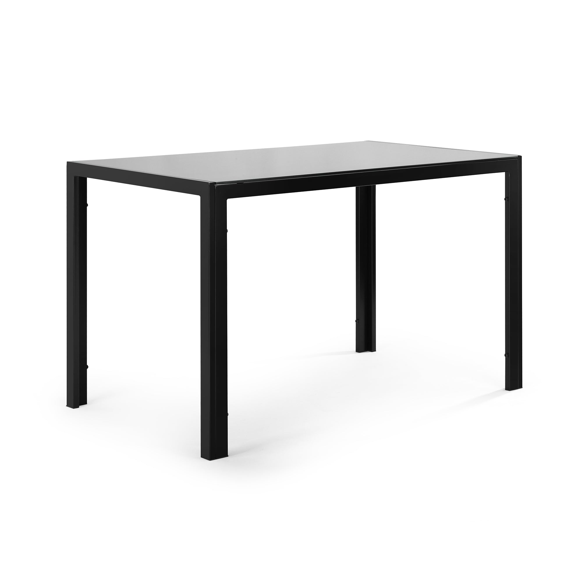 4 Seater Heavy Duty Tempered Minimalist Glass Top Dining Table- Black