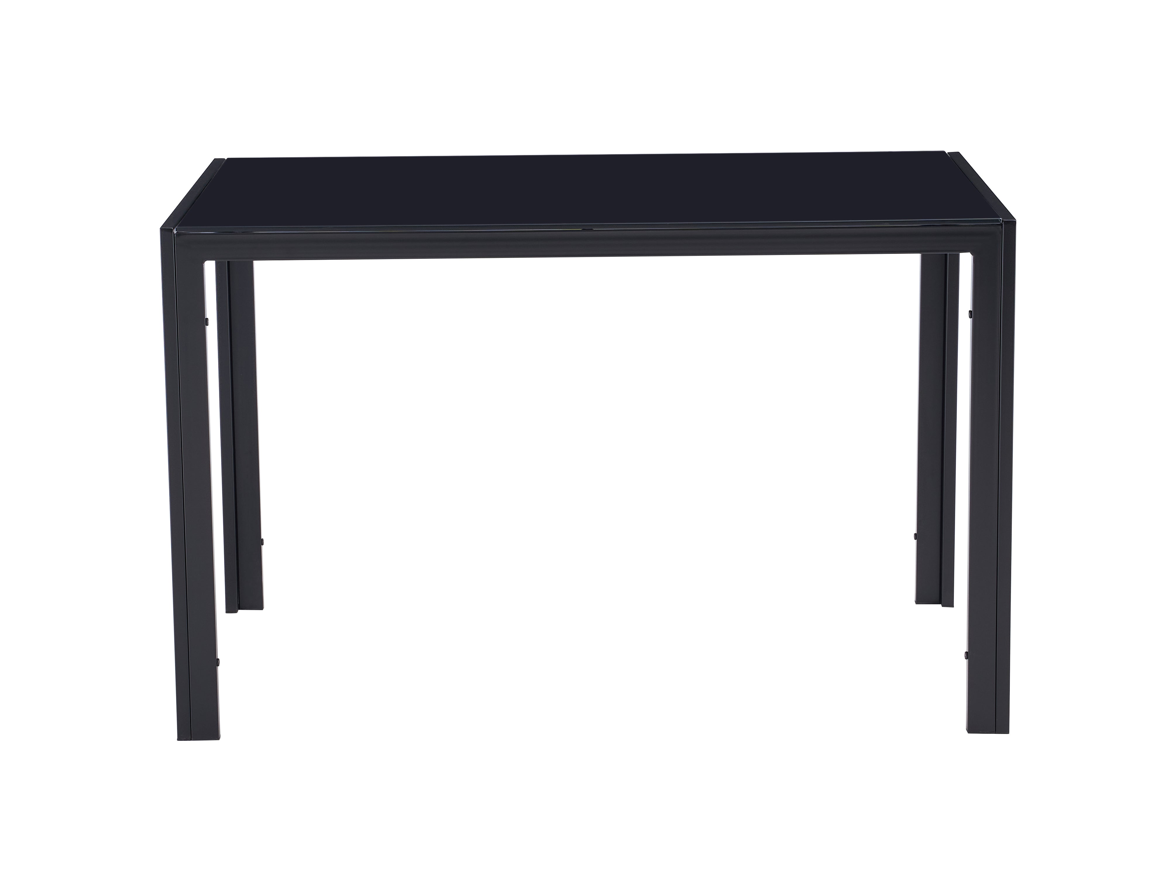 4 Seater Heavy Duty Tempered Minimalist Glass Top Dining Table- Black