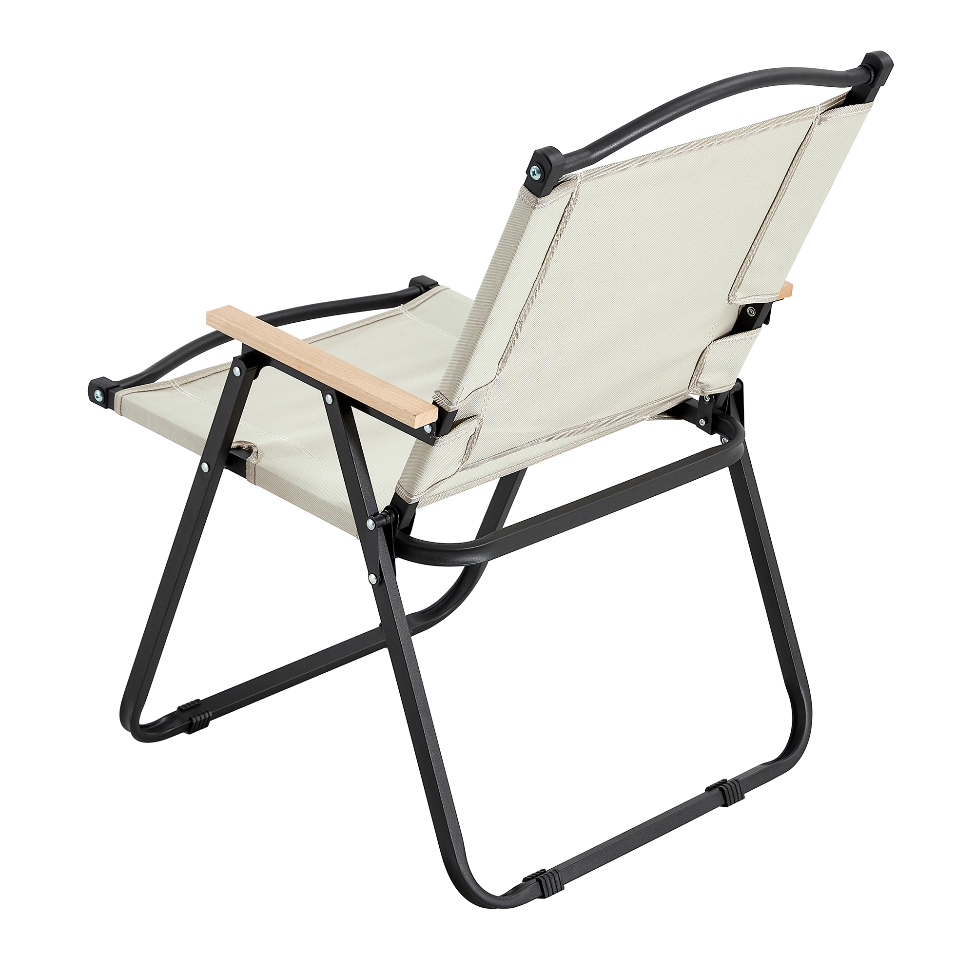 Modern Contemporary Foldable Outdoor Chair for Backyard Camping in Beige