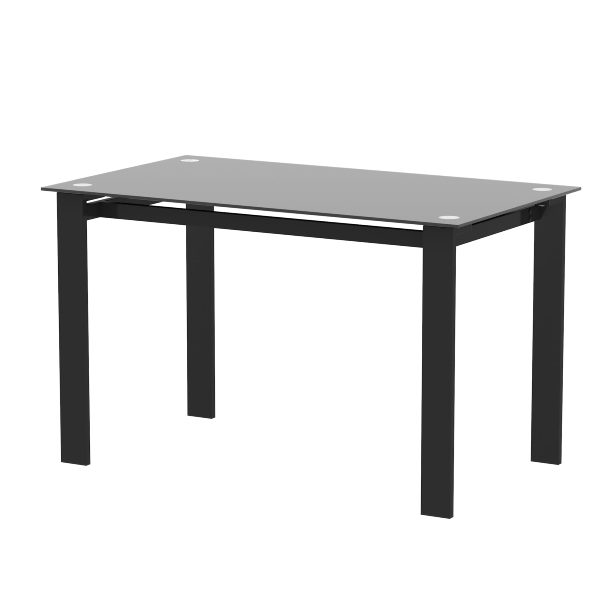 4 Seater  Simple Design Heavy Duty Tempered Minimalist Glass Top Dining Table- Black