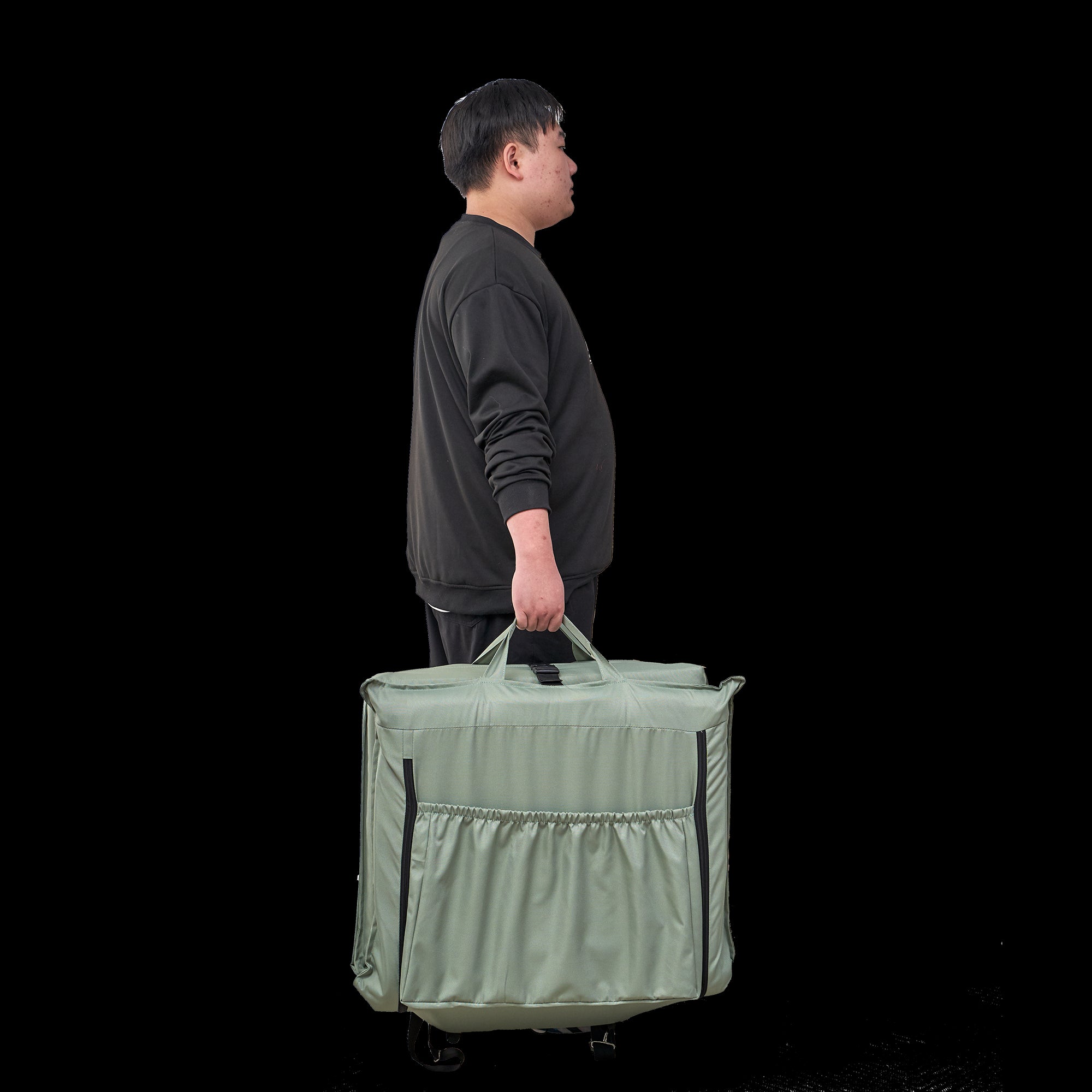 14 Position Height Adjustable Portable Chair for Outdoor Travel with Carrying Bag- Light Green