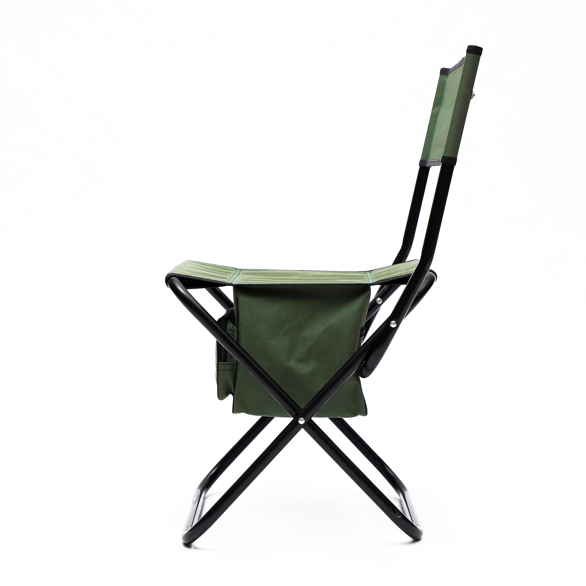 2 Pcs/Set Portable Folding Outdoor Camping Chair with Storage Bag- Green
