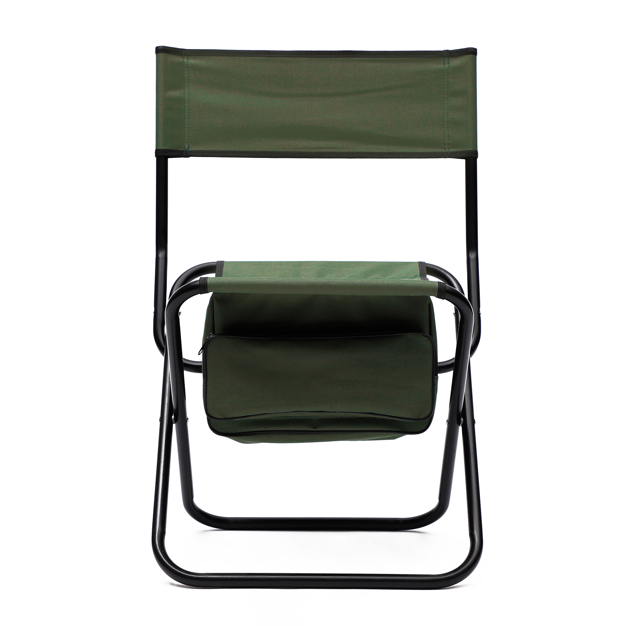2 Pcs/Set Portable Folding Outdoor Camping Chair with Storage Bag- Green