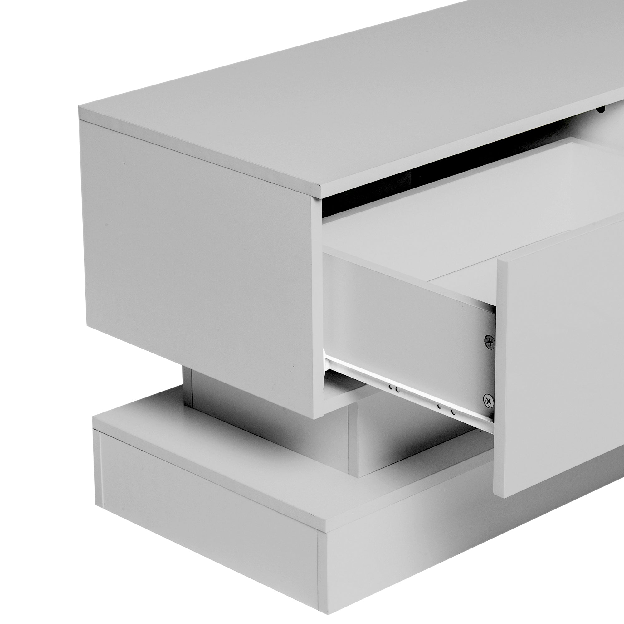 55 inches Modern and Simple Design Television Stand Organizing Cabinet- White