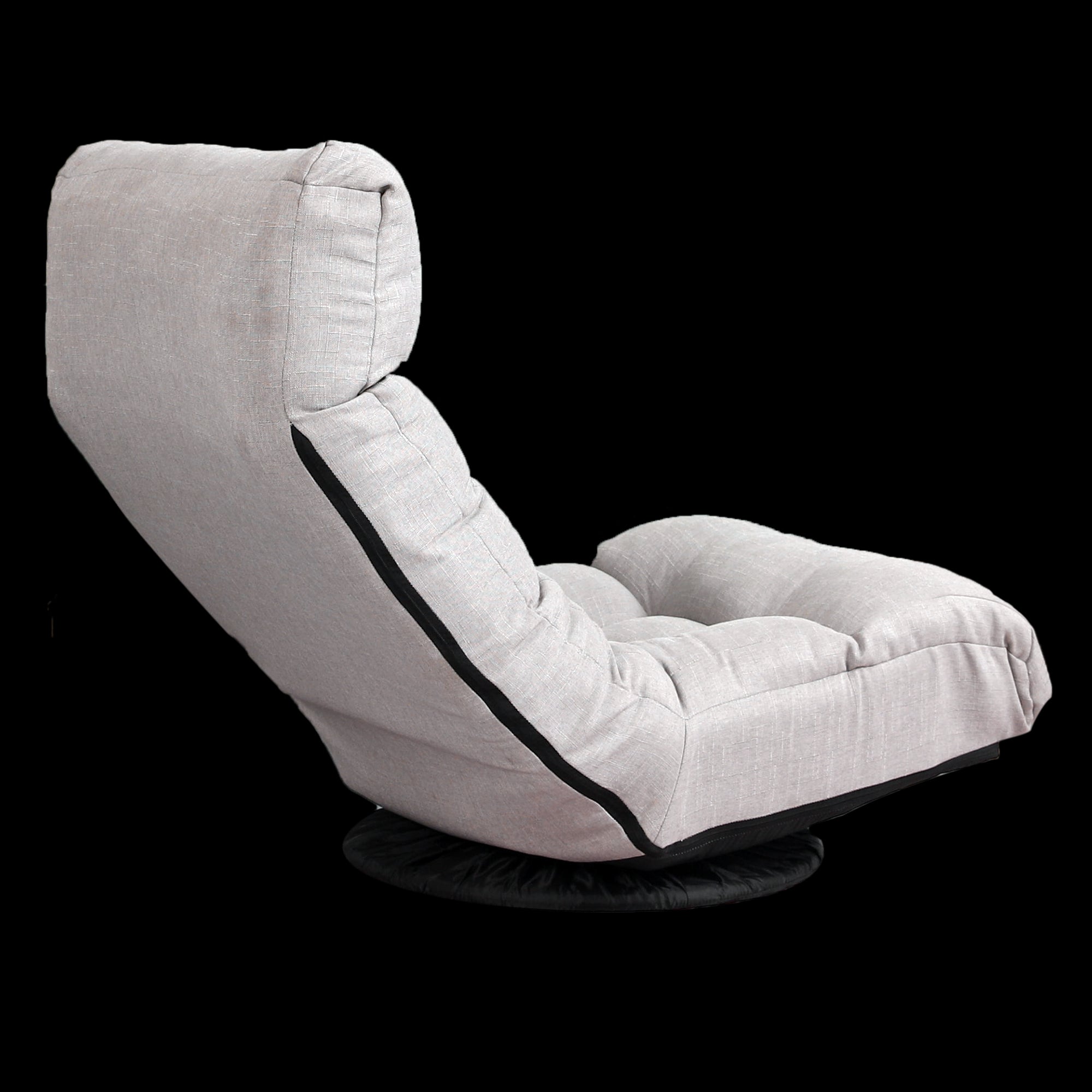 3 Adjustable Head Segments Single Sofa Reclining Japanese Style Leisure Accent Chair- Gray