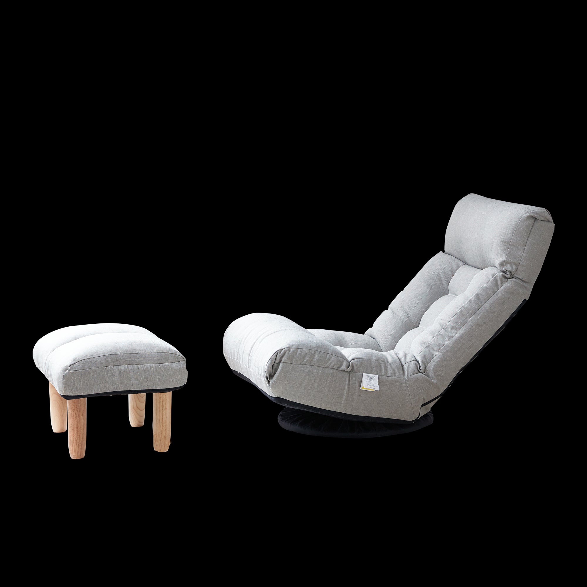 3 Adjustable Head Segments Single Sofa Reclining Japanese Style Leisure Accent Chair- Gray
