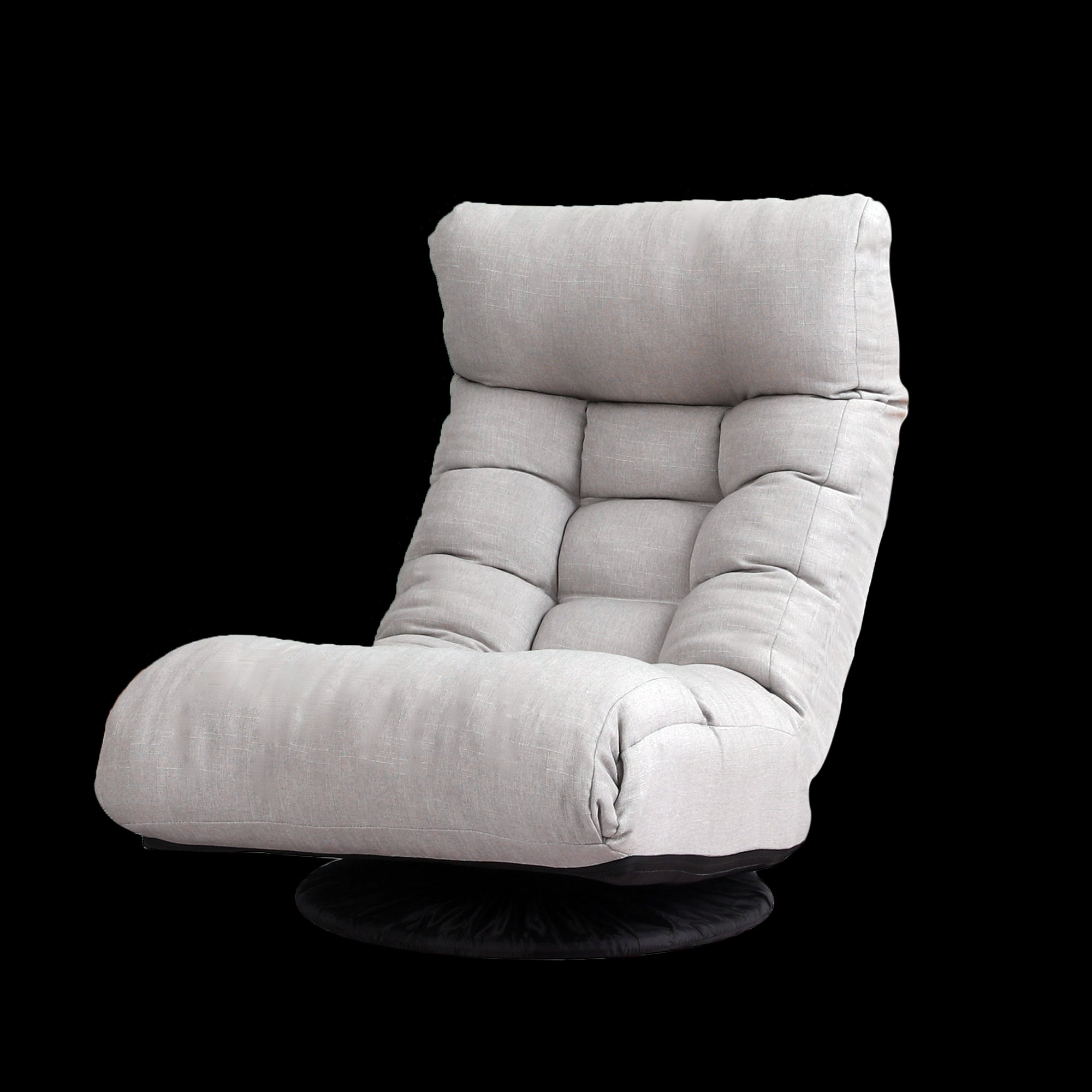 3 Adjustable Head Segments Single Sofa Reclining Japanese Style Leisure Accent Chair- Gray