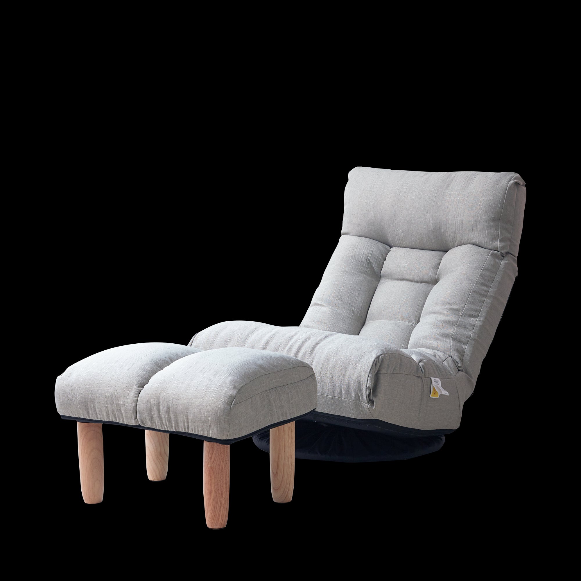 3 Adjustable Head Segments Single Sofa Reclining Japanese Style Leisure Accent Chair- Gray