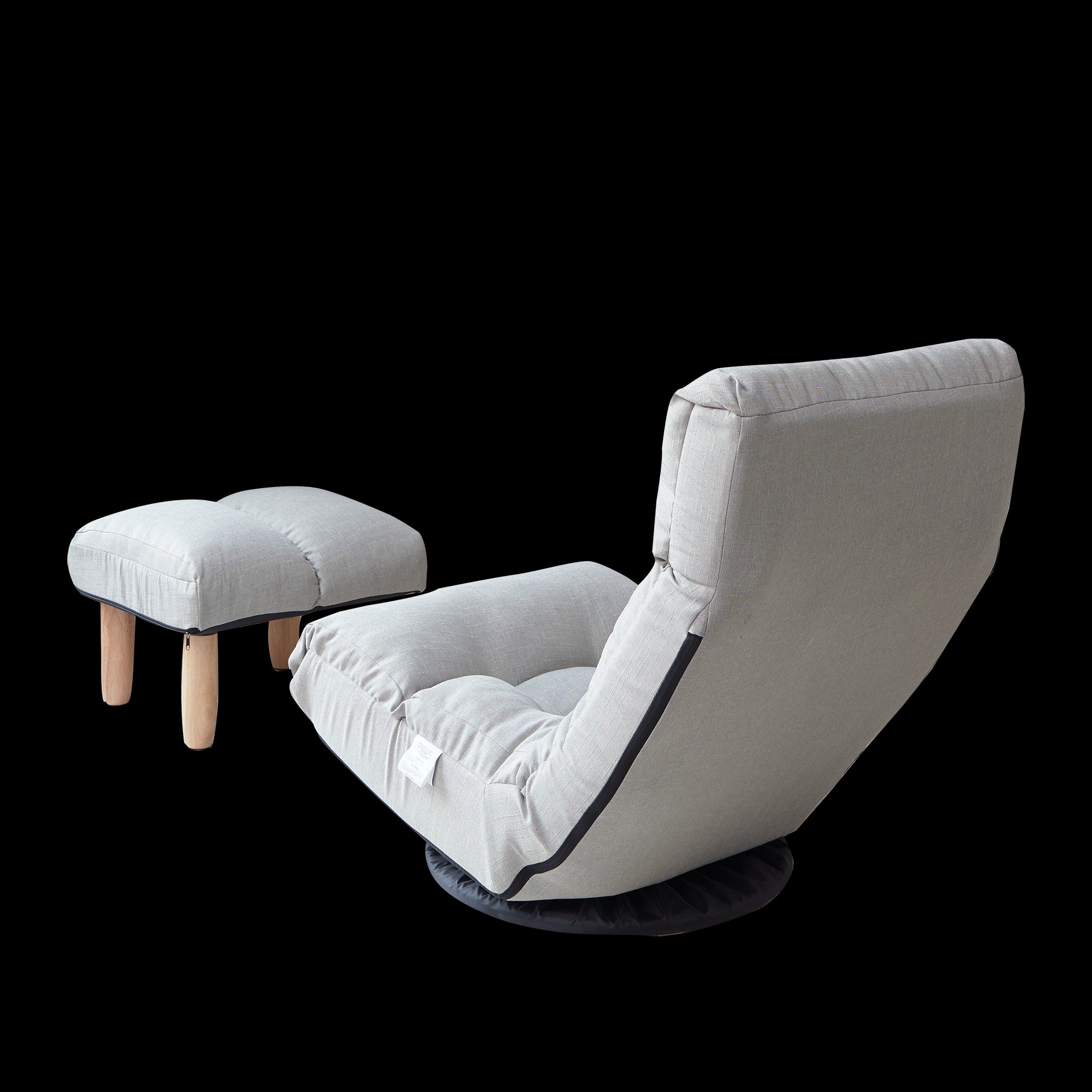 3 Adjustable Head Segments Single Sofa Reclining Japanese Style Leisure Accent Chair- Gray