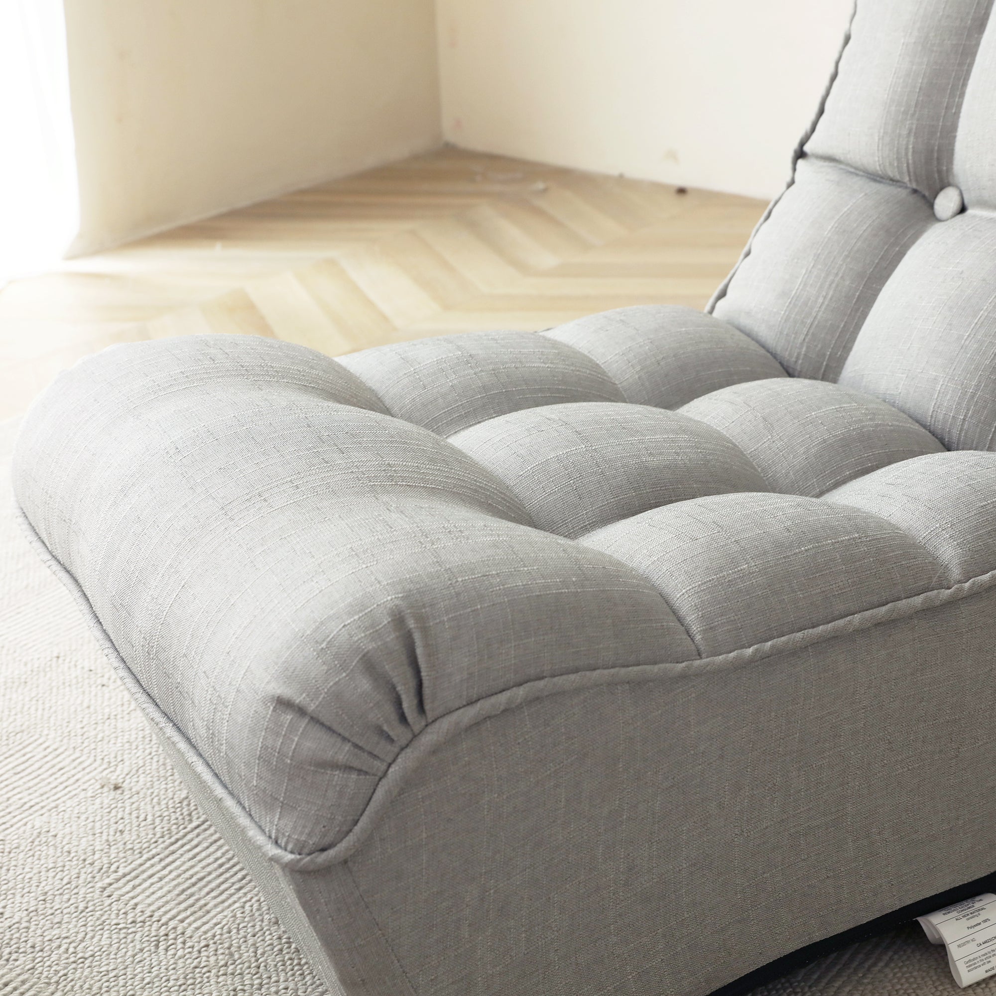 3 Angle Reclining Rotating Sofa Chair Japanese Style Lazy Balcony Chair- Cement Gray