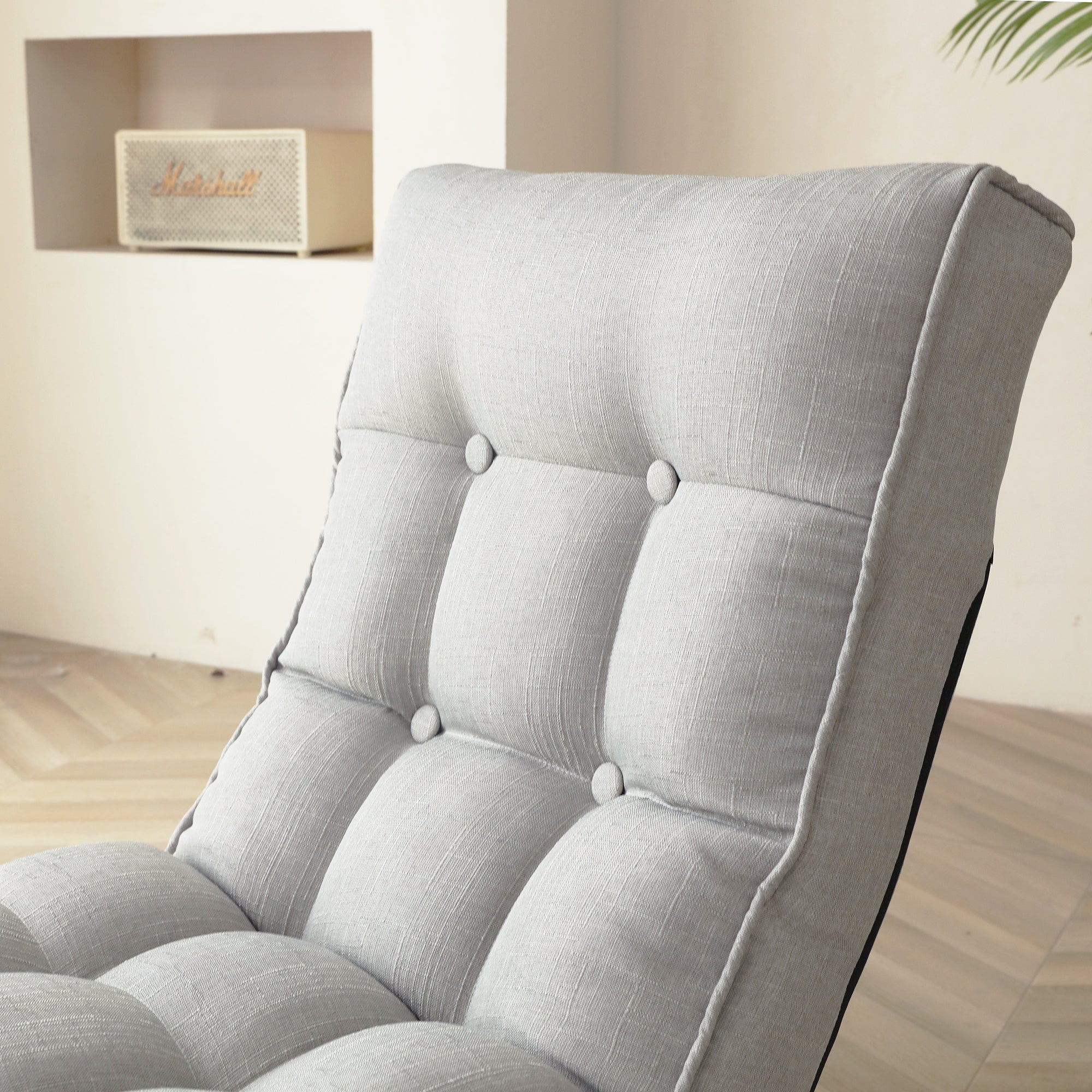 3 Angle Reclining Rotating Sofa Chair Japanese Style Lazy Balcony Chair- Cement Gray