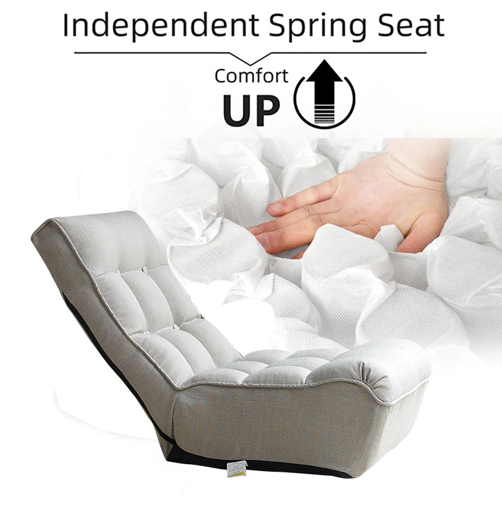 3 Angle Reclining Rotating Sofa Chair Japanese Style Lazy Balcony Chair- Cement Gray