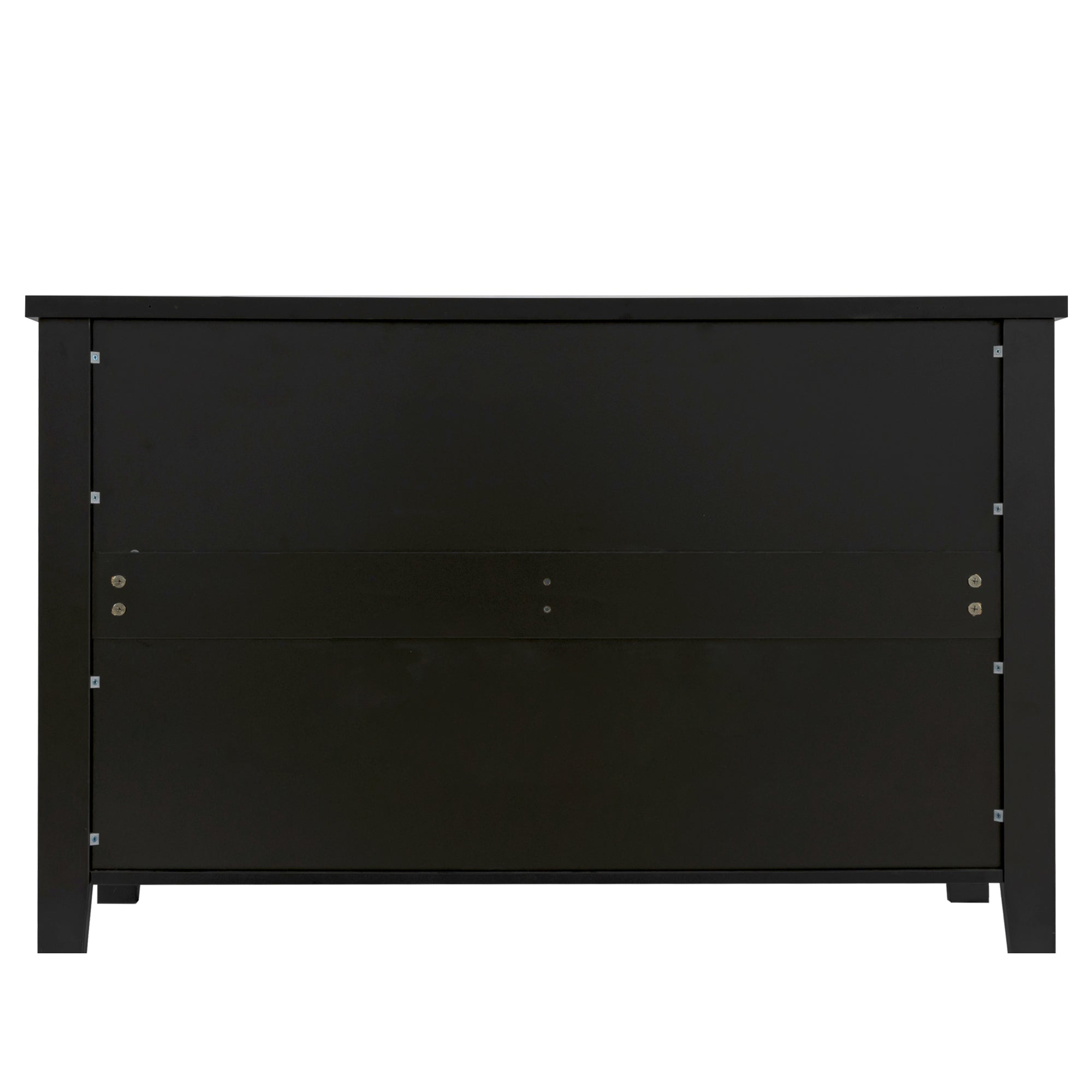 6 Drawers Wood Accent Stylish Dresser Chest and Storage Organizer- Black