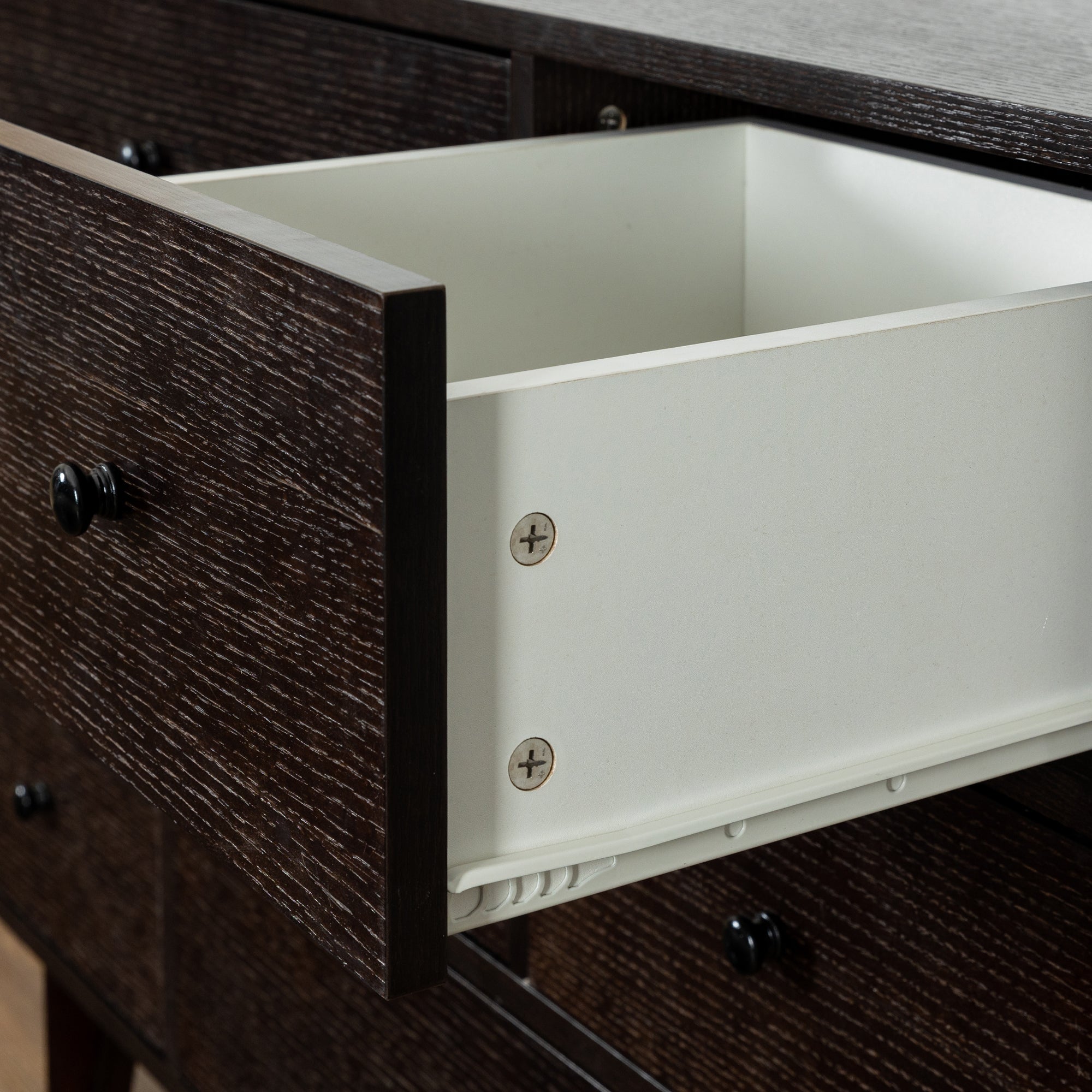 7 Drawers Solid Wood Free Standing Storage Cabinet Dresser Console- Auburn