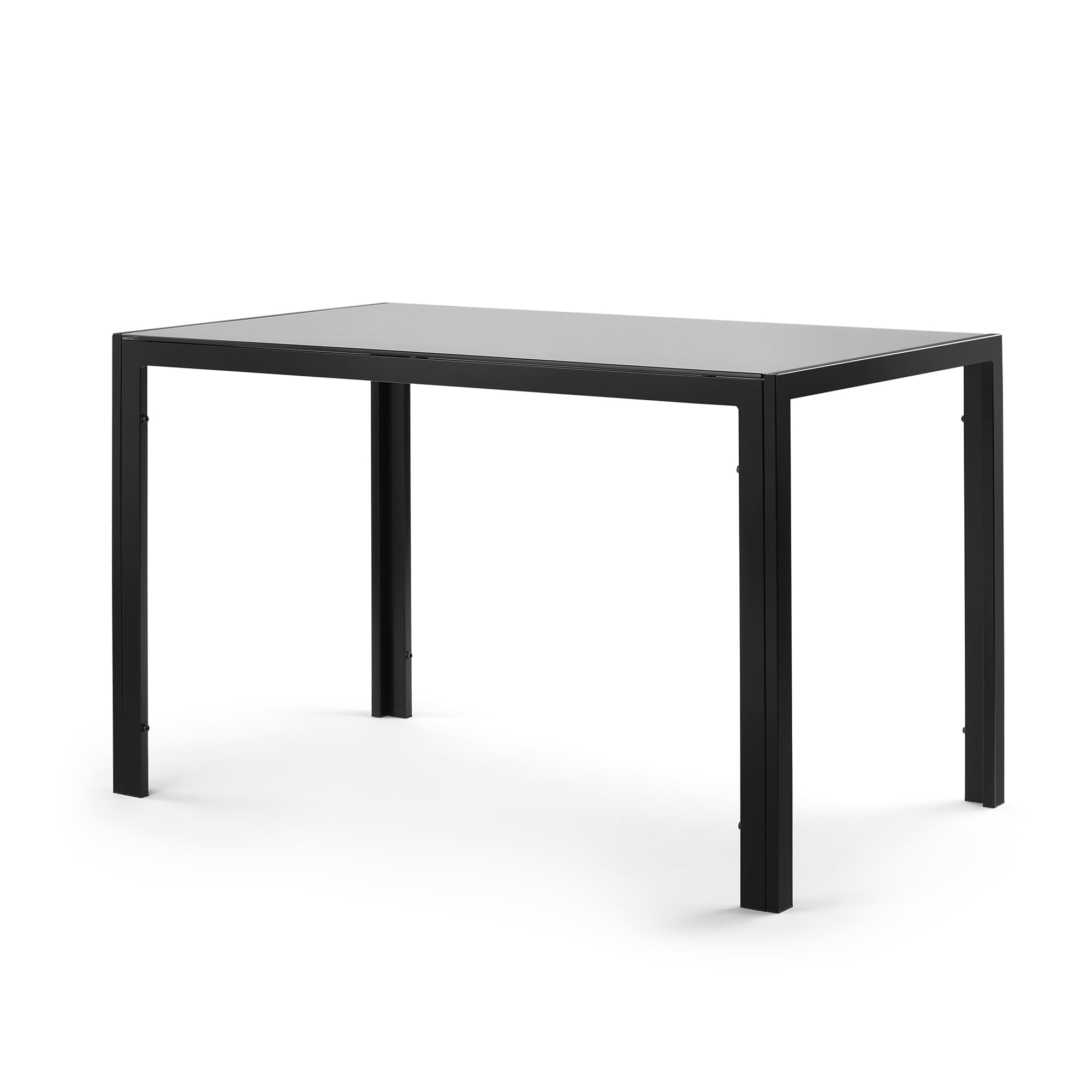 4 Seater Heavy Duty Tempered Minimalist Glass Top Dining Table- Black