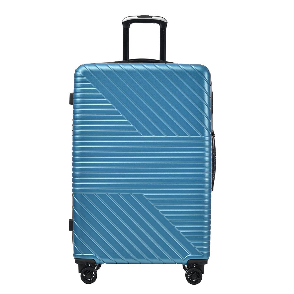 3-Piece Lightweight Hard-shell Luggage Set with Double Spinner Wheels and TSA Lock - Blue