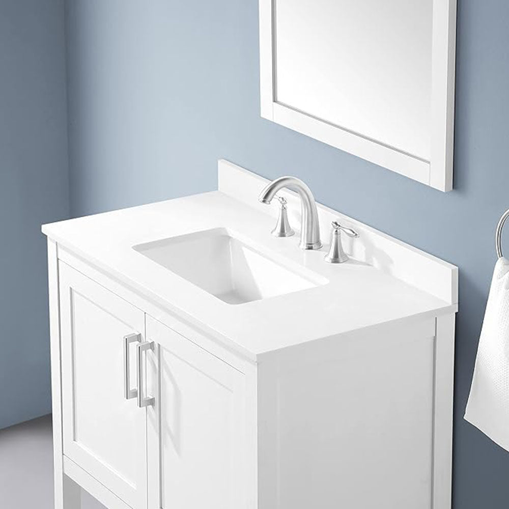 Bathroom Vanity with Sink, Multi-functional Cabinet - White