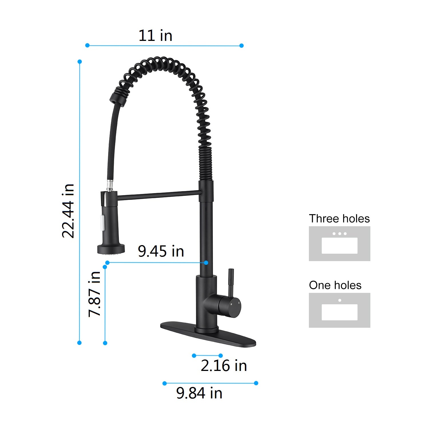 Pull Out Sprayer Kitchen Faucet - Matte Black