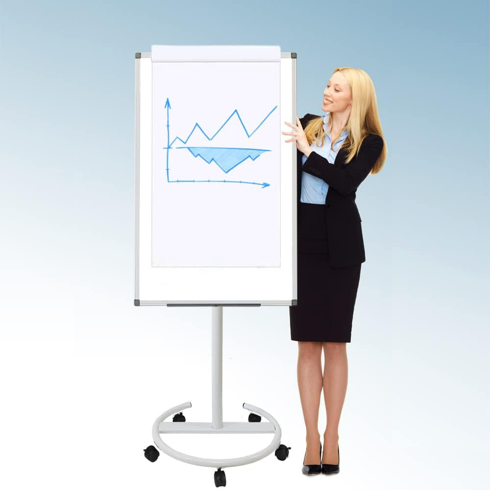Magnetic Tempered Glass Whiteboard with Removable Stand
