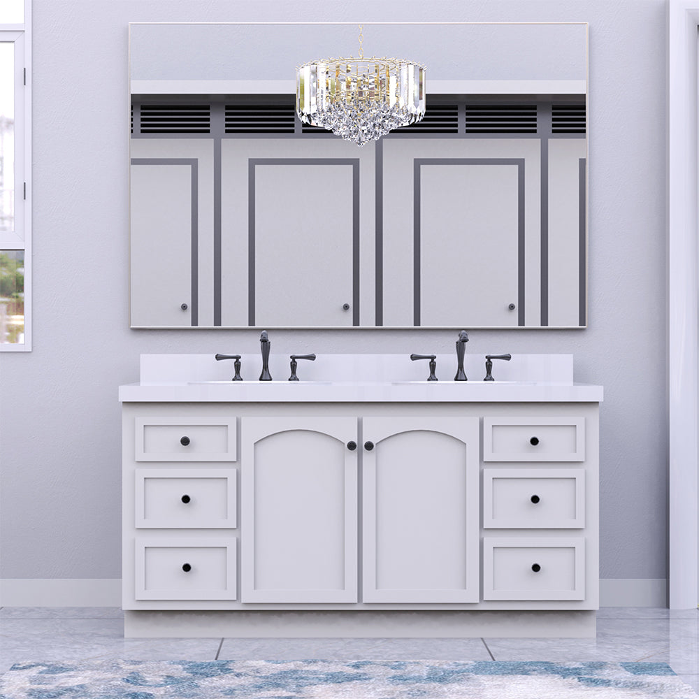 60x36 Inch Oversized Rectangle Mirror with Silver Frame