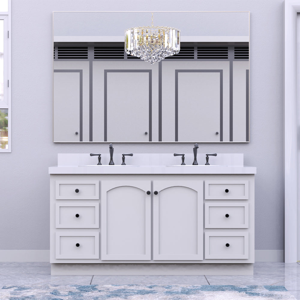 60x36 Inch Oversized Rectangle Mirror with Silver Frame