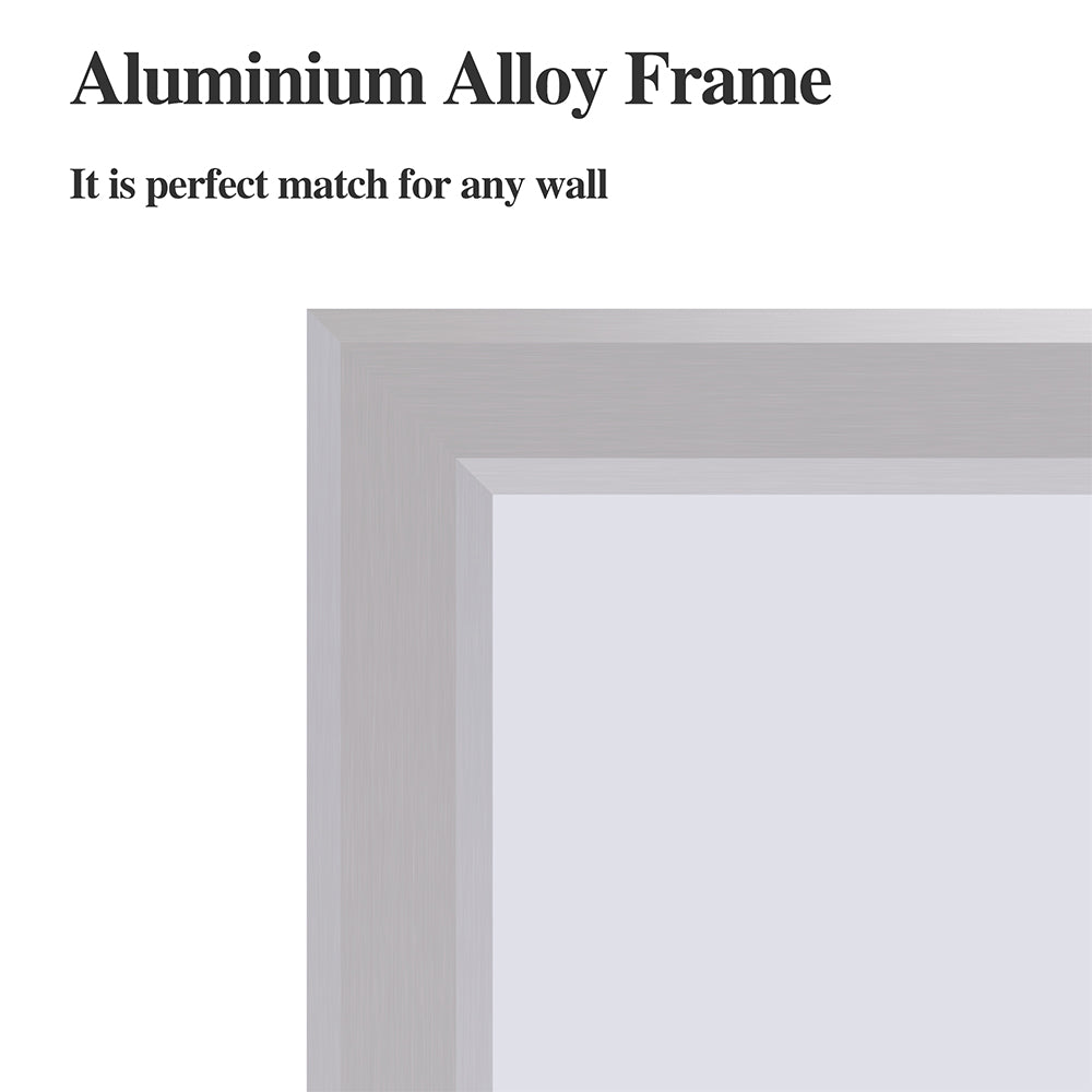 60x36 Inch Oversized Rectangle Mirror with Silver Frame