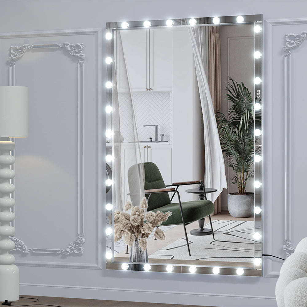 72x48 Inch Hollywood LED Full-Length Mirror - Silver