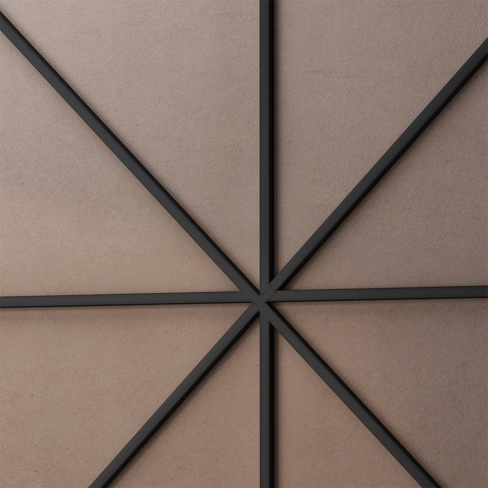 48-Inch Oversized Round Metal Framed Mirror - Black