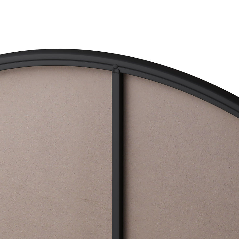 48-Inch Oversized Round Metal Framed Mirror - Black