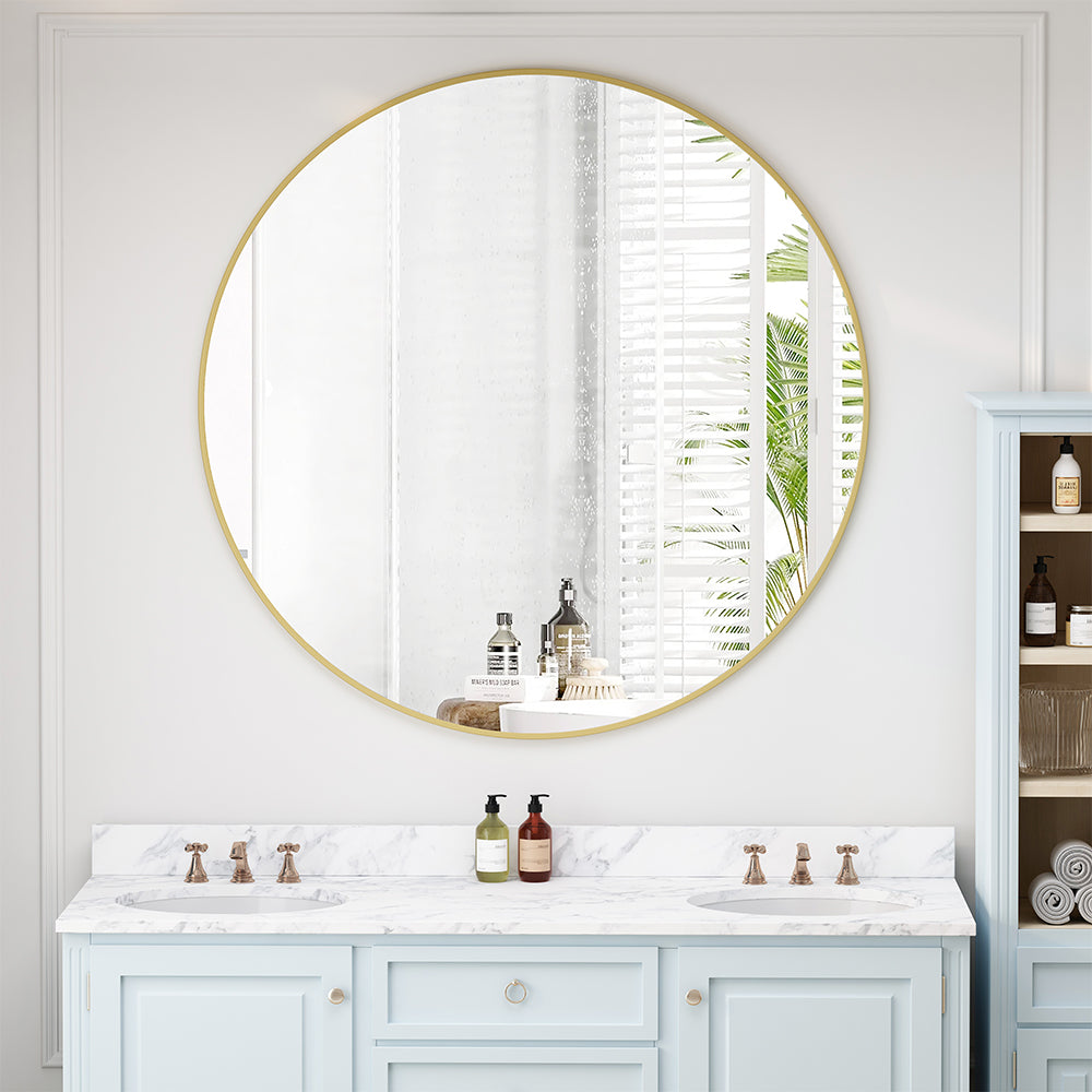 42-Inch Metal Framed Mirror - Gold