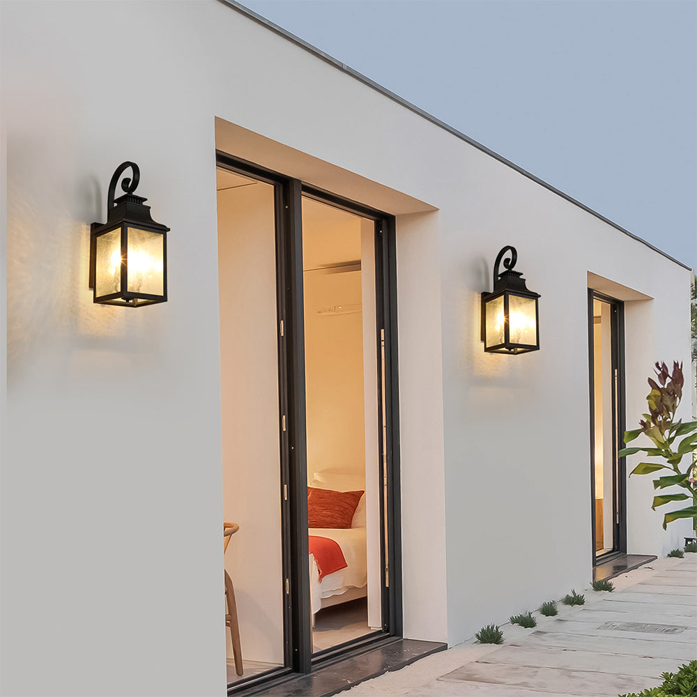 Large Glass Outdoor Wall Lamp