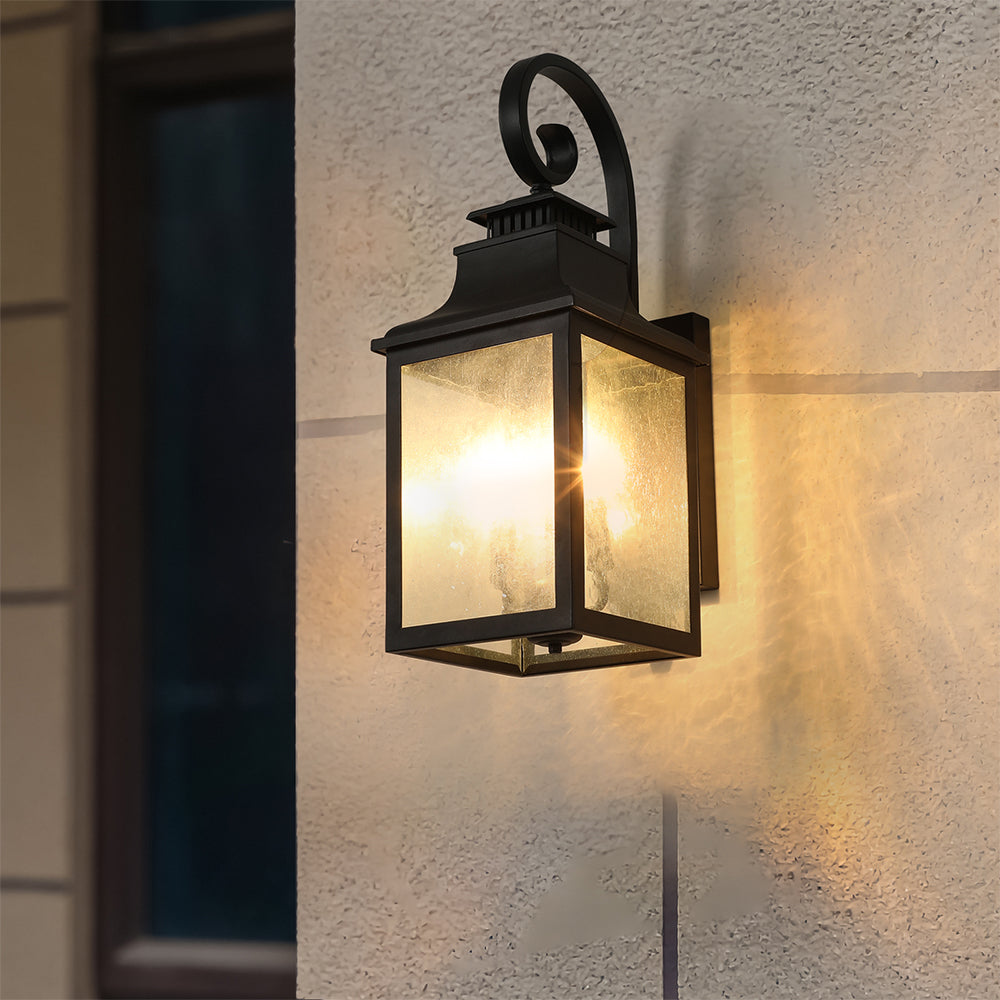 Large Glass Outdoor Wall Lamp